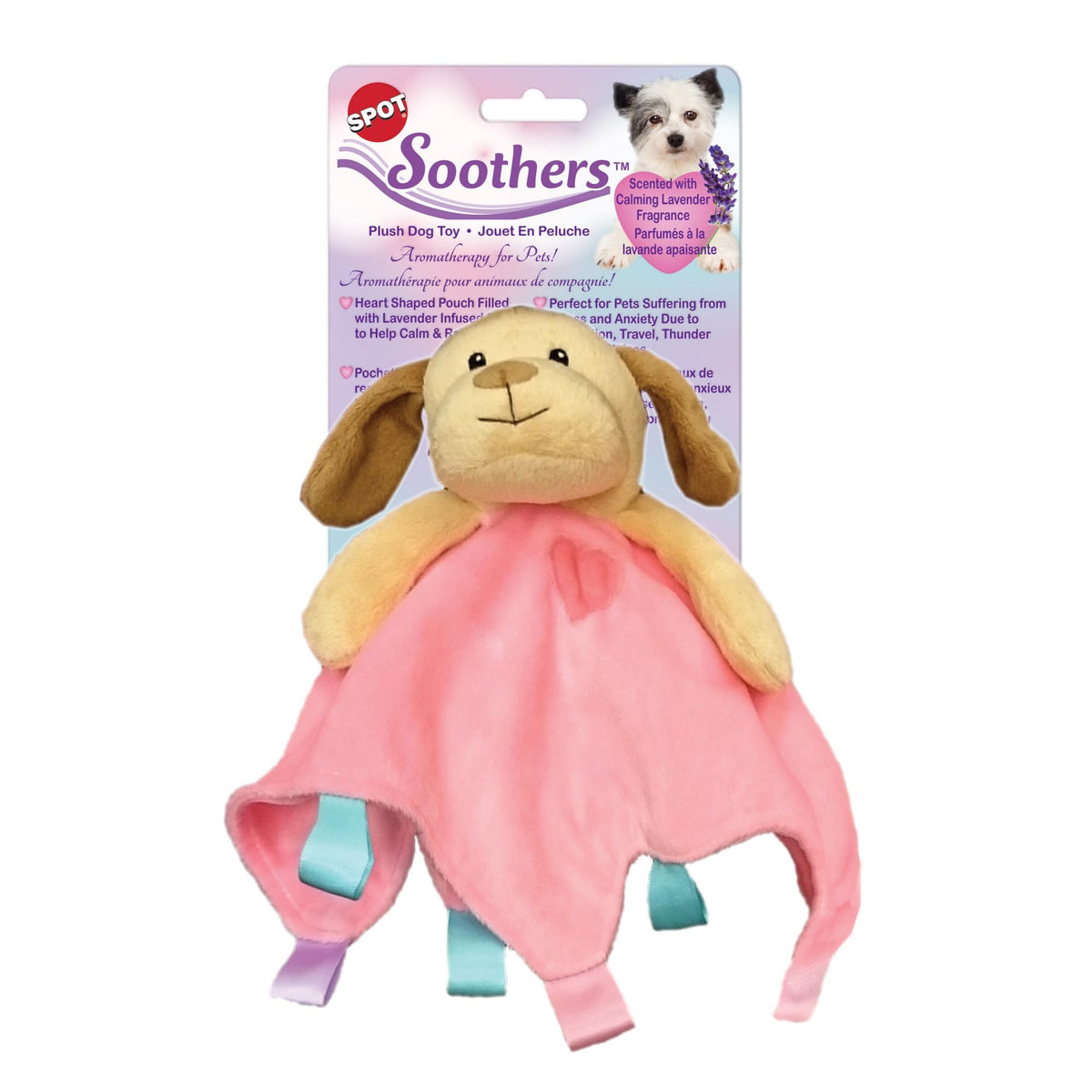 Spot Soothers - Blanket - Soft And Cuddly Dog & Puppy Toy With Lavender Scented Beads To Calm And Relax Your Pet, Provides Separation Anxiety Relief Due To Travel, Thunder And Loud Noises