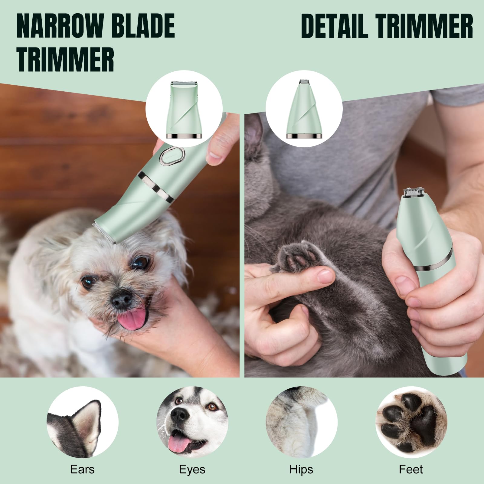 Lanumi 4 In 1 Dog Pet Clipper Trimmer Set Rechargeable Paw Trimmer Low Noise Nail Grinder Dog Cat Shaver For Grooming Paws, Face