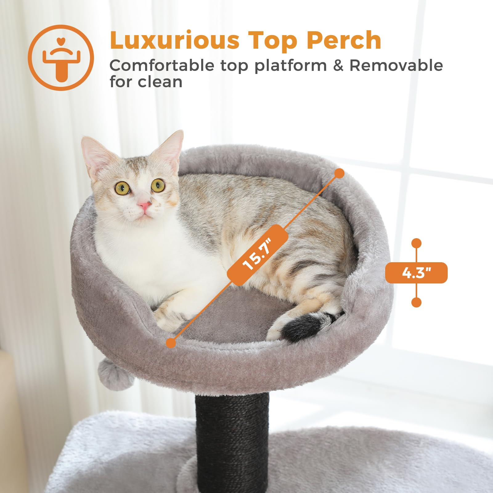 Uymi 50-Inch Heavy-Duty Cat Tree For Large Adult Cats, Large Cat Tree With Thick Scratching Posts (F4.3), Spacious Condo, Sturdy