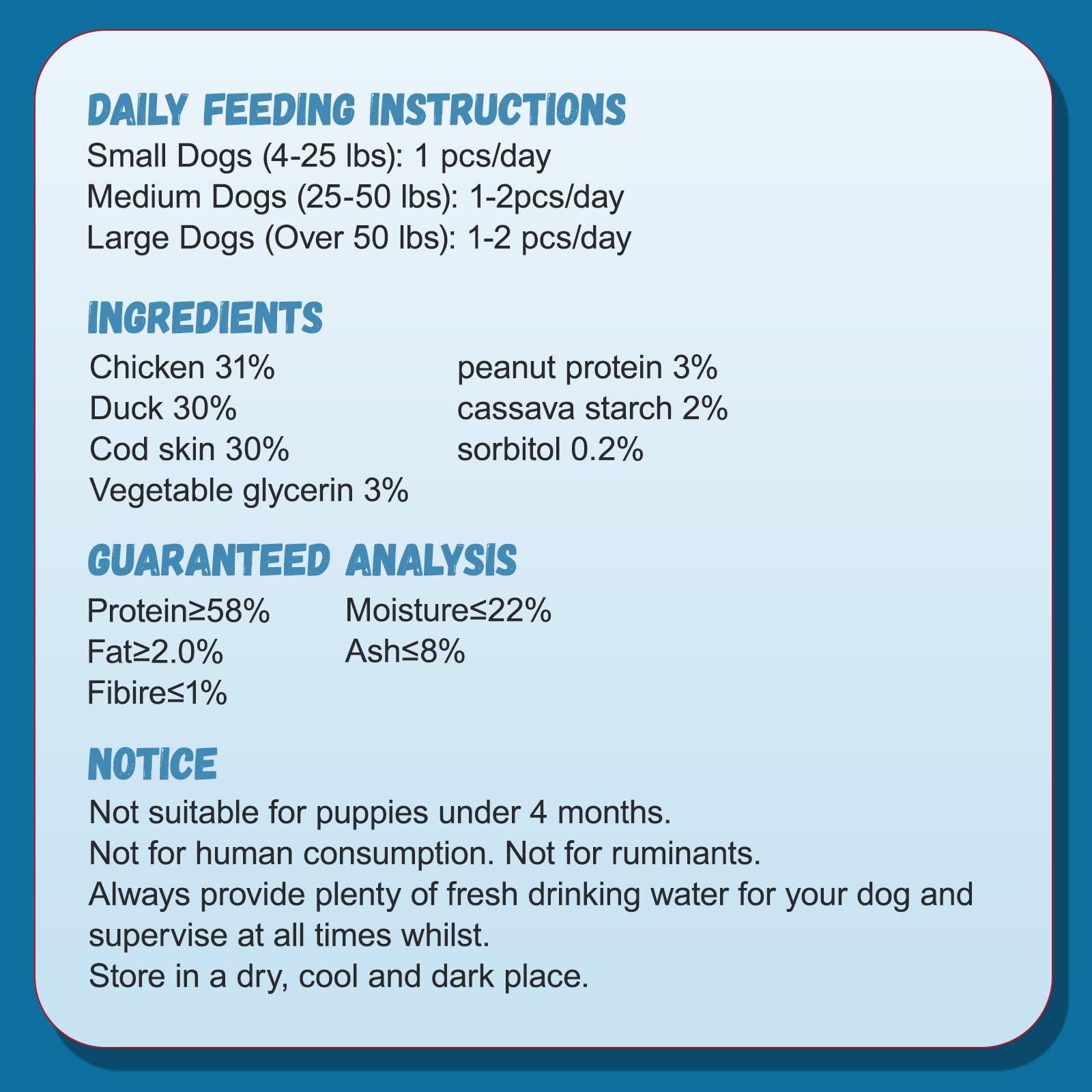 Pawmate Dog Treats, Chicken Duck Wrapped Cod Skin Sticks, Rawhide-Free, Grain-Free Dog Chewy Treats for Healthy Teeth and Coat,T