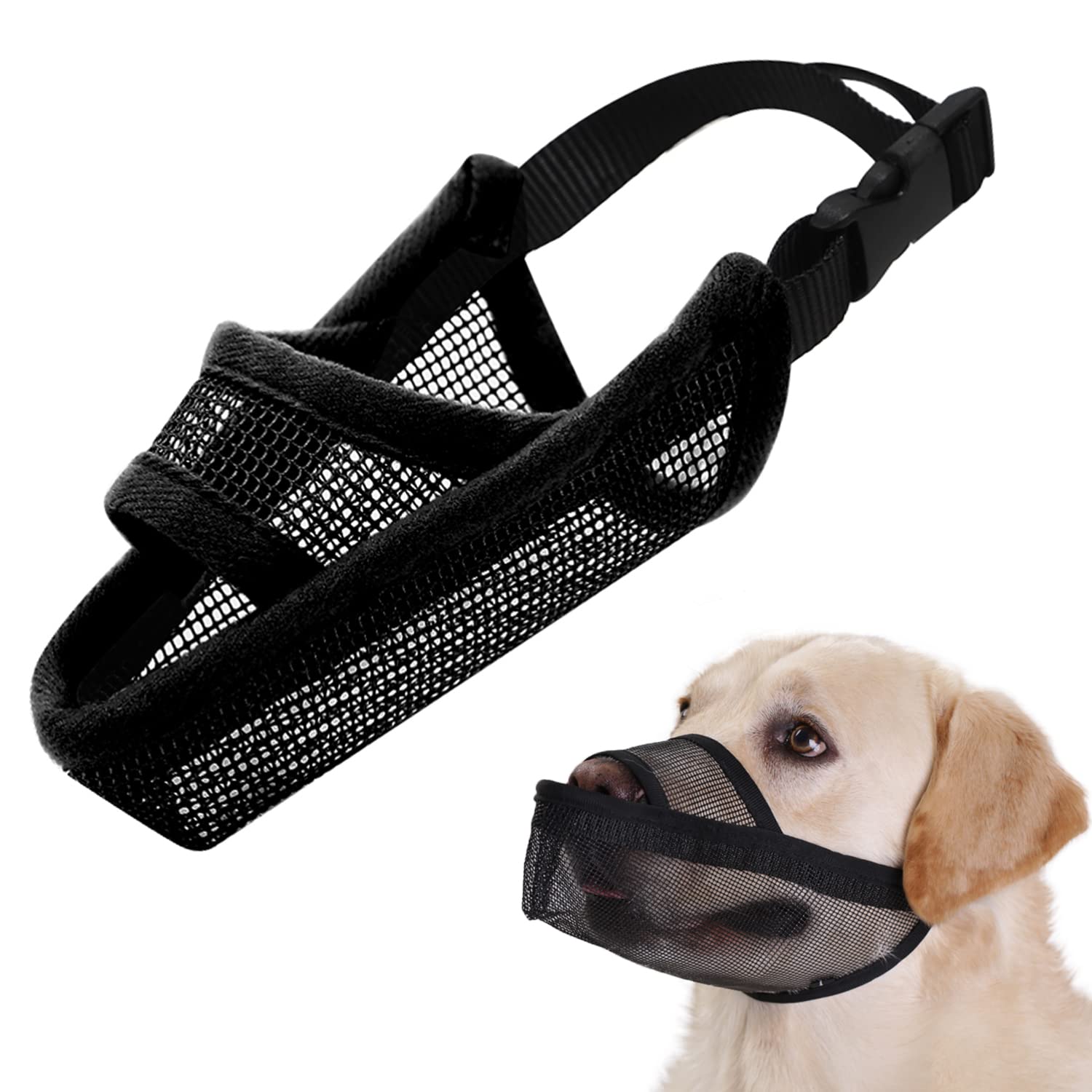 Crazy Felix Nylon Dog Muzzle for Small Medium Large Dogs Poodle Labrador Golden Retriever Doberman, Air Mesh Breathable and Drin
