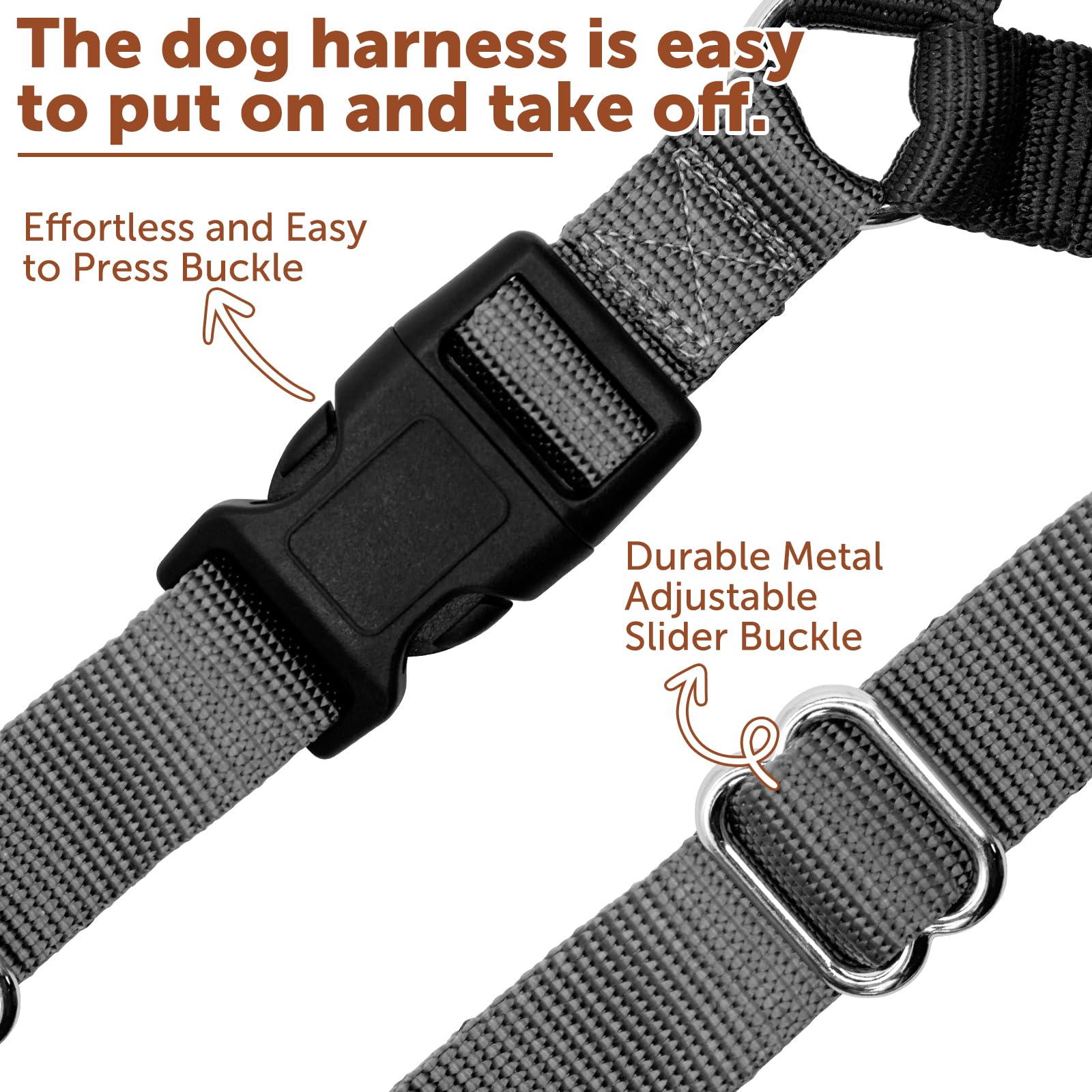 No Pull Dog Harness For Large Size Dogs, Adjustable Harness For Dog Training, Walking & Teach Better Leash Manners, Easy Control