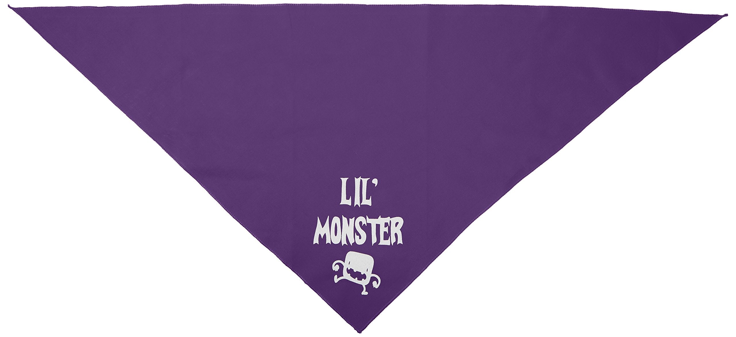 Halloween Pet and Dog Bandana Screen Printed, Lil Monster Purple Large