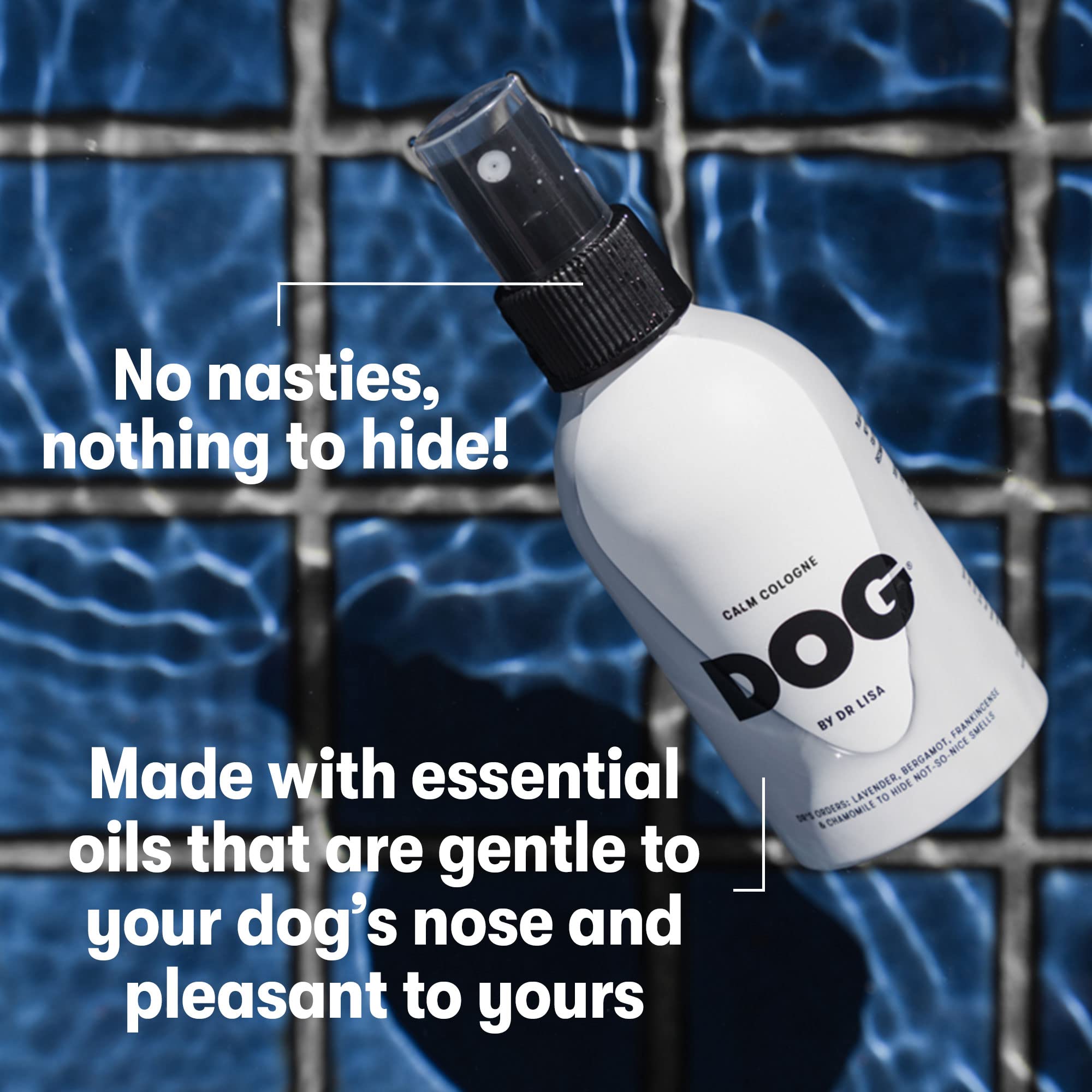 DOG by Dr Lisa - Calm Cologne - With Lavender, Bergamot, Frankincense & Chamomile - Natural Dog Perfume - Pet Deodorant Spray -