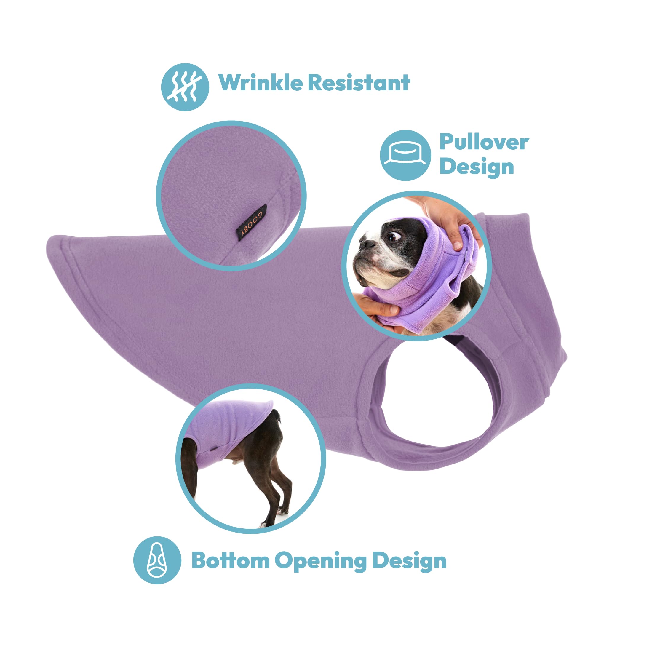 Gooby Stretch Fleece Vest Dog Sweater - Warm Pullover Fleece Dog Jacket - Winter Dog Clothes For Small, Large Dogs, Boy Or Girl - Soft, Super Stretchy Fleece Vest Dog Sweater - Deer Blue, X-Small