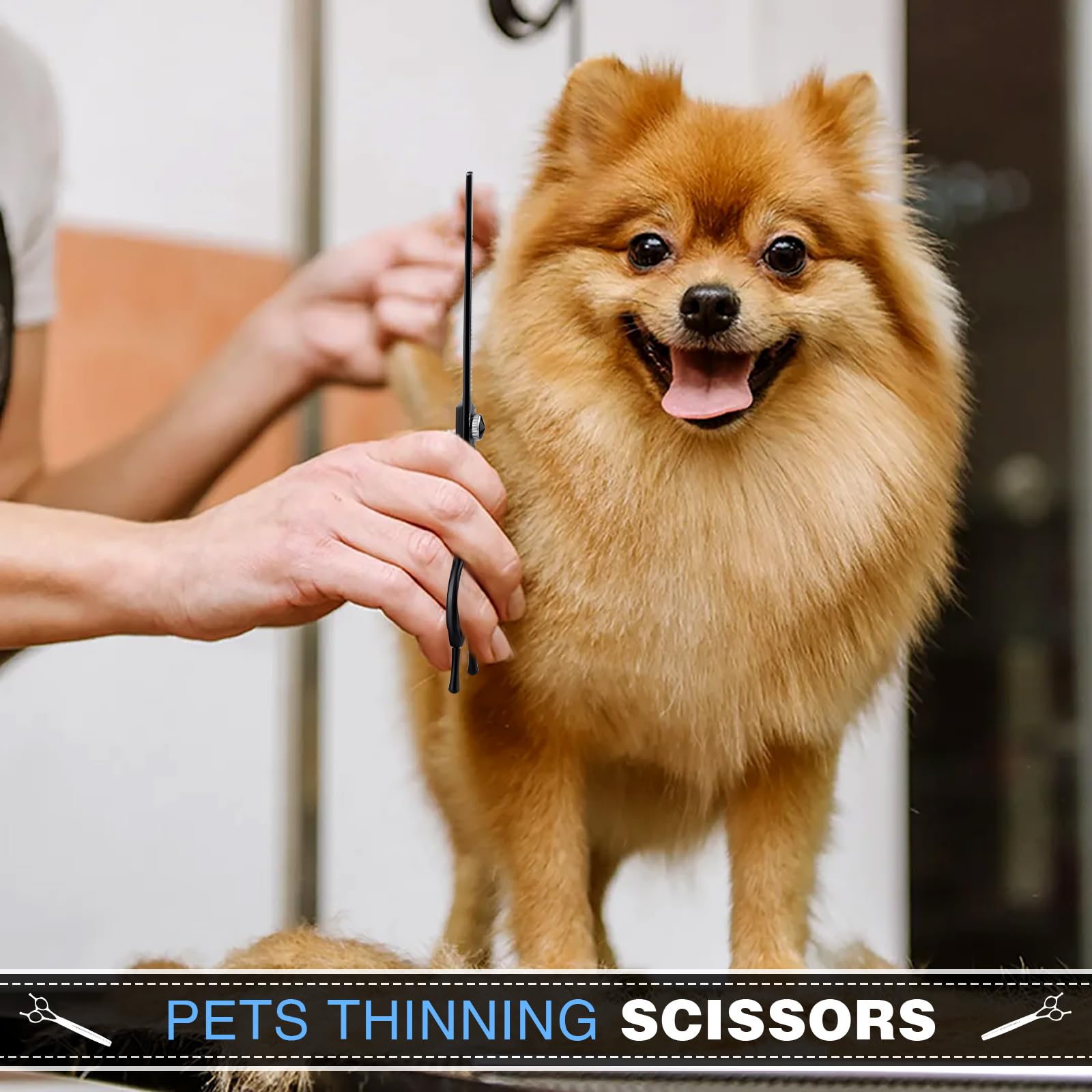 Jason 8 Inch Dog Thinning Scissors Ergonomic Pets Grooming Thinner Blender Shears Cat Trimming Texturizing With Offset Handle, S