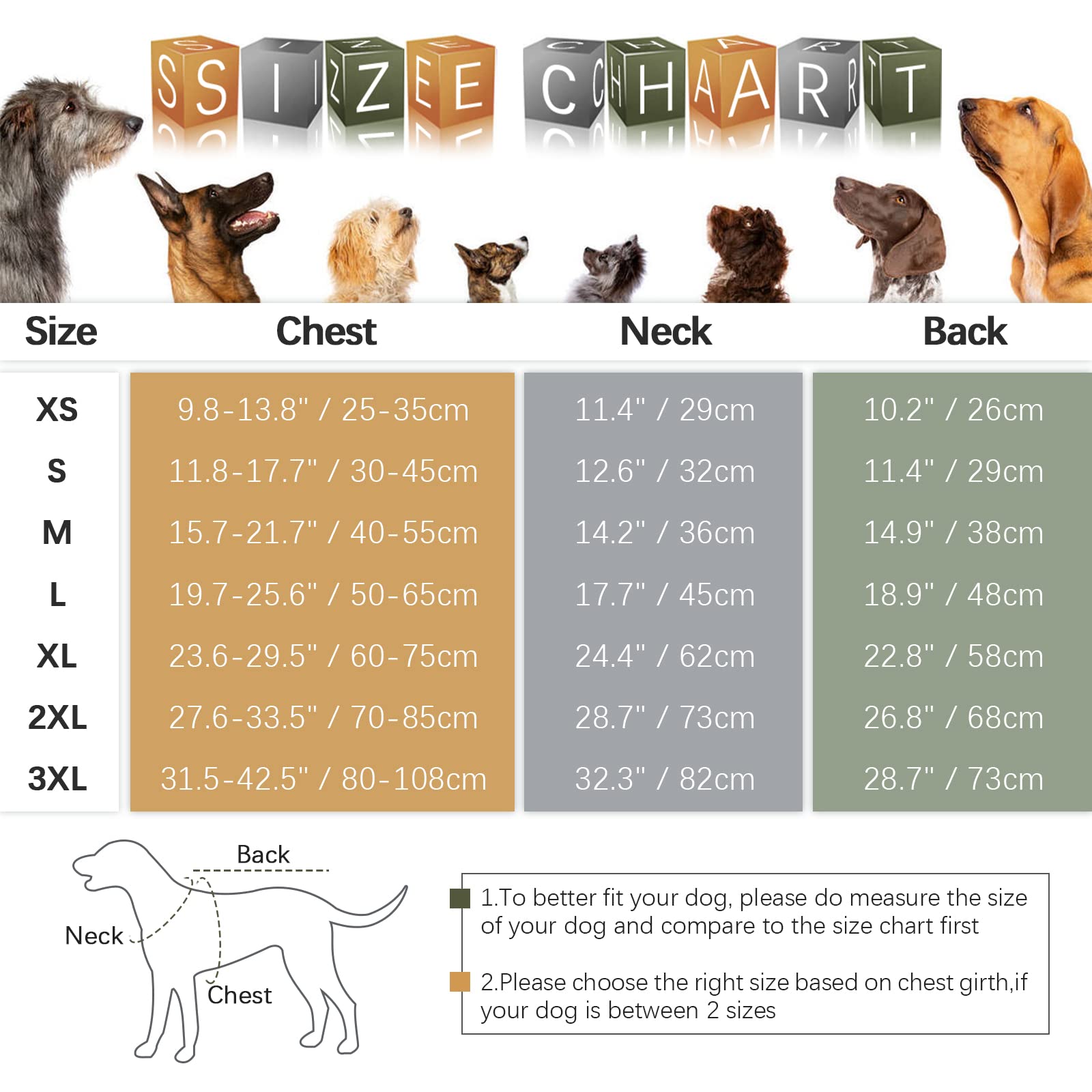 Kuoser Canvas Dog Winter Coat, Warm Dog Jacket Reflective Fleece Dog Cold Weather Coat Warm Doggie Clothes Waterproof Dog Vest W