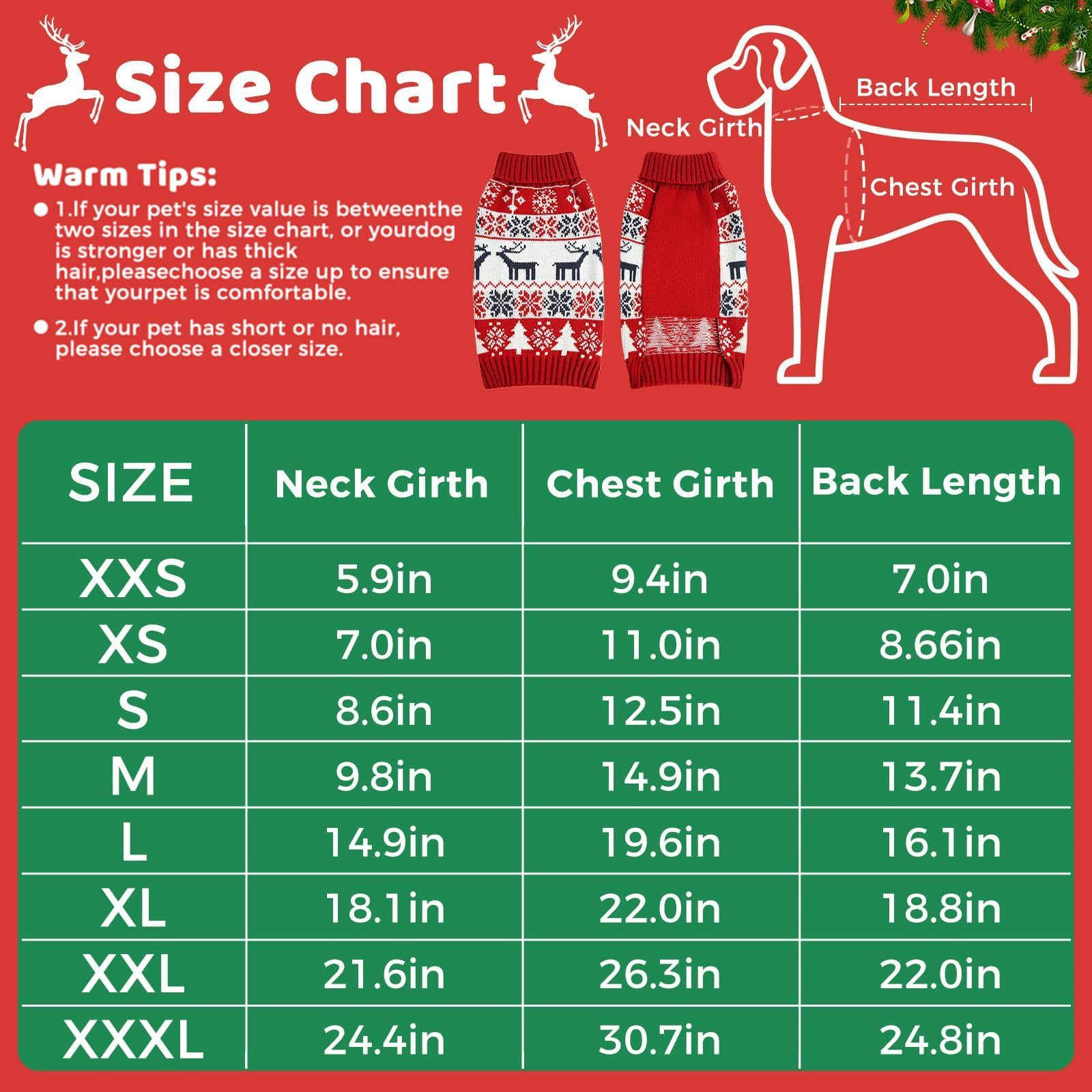 Christmas Dog Sweaters For Small Large Dogs Girl, Soft Warm Pup Dogs Shirt, Turtleneck Dog Sweaters For Medium Large Dogs, Doubl