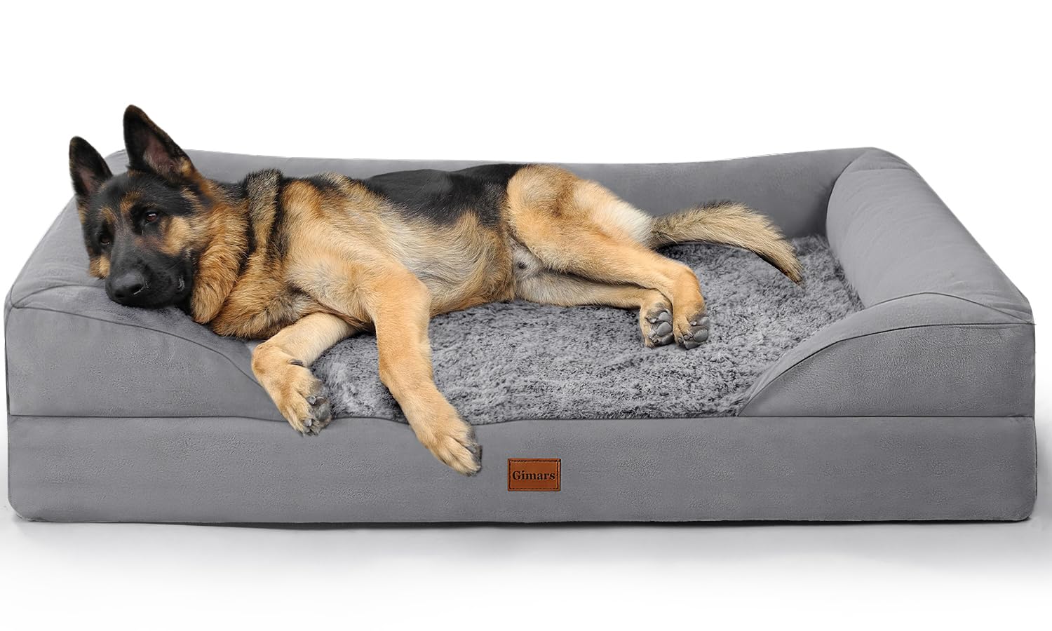 Gimars 3.7In Thickened Orthopedic Dog Bed For Large Dogs, Supportive Washable Xl Dog Sofa Bed With Bolster & 28D Egg-Crate Mattr