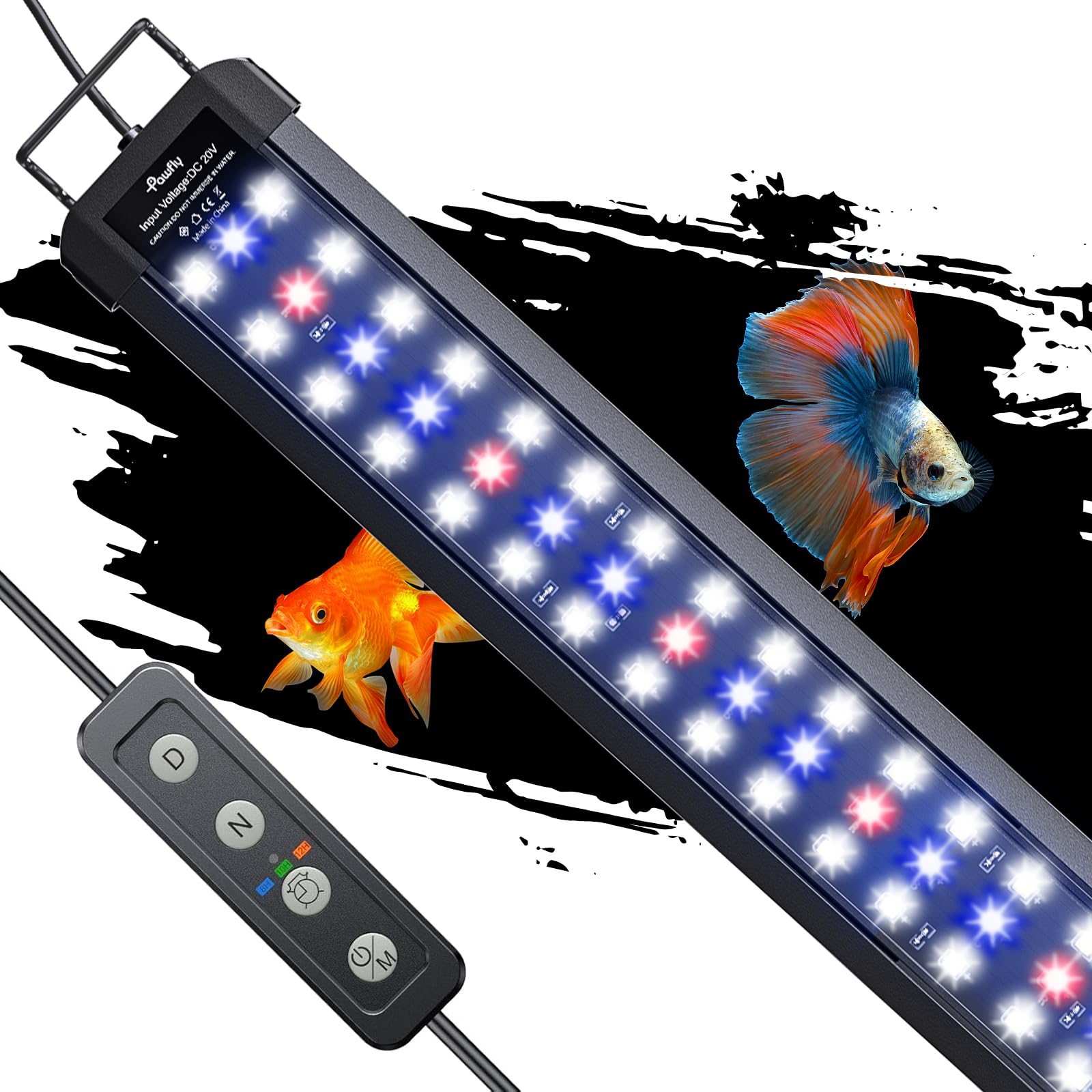 Pawfly 28W Aquarium Led Light For 36 To 48 Inch Extendable Fish Tank Light With Full Spectrum Brilliant White Blue Red Lights Wi
