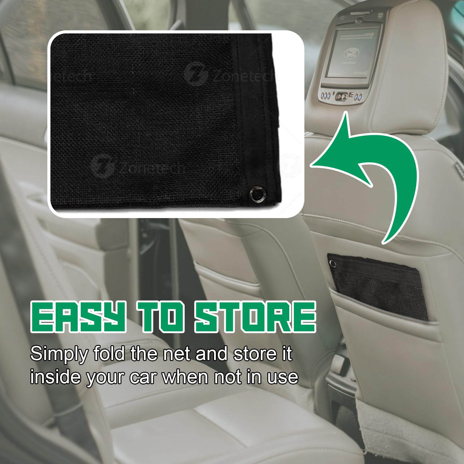 Zone Tech Pet Car Net Barrier Large Universal Mesh Vehicle Pet Barrier