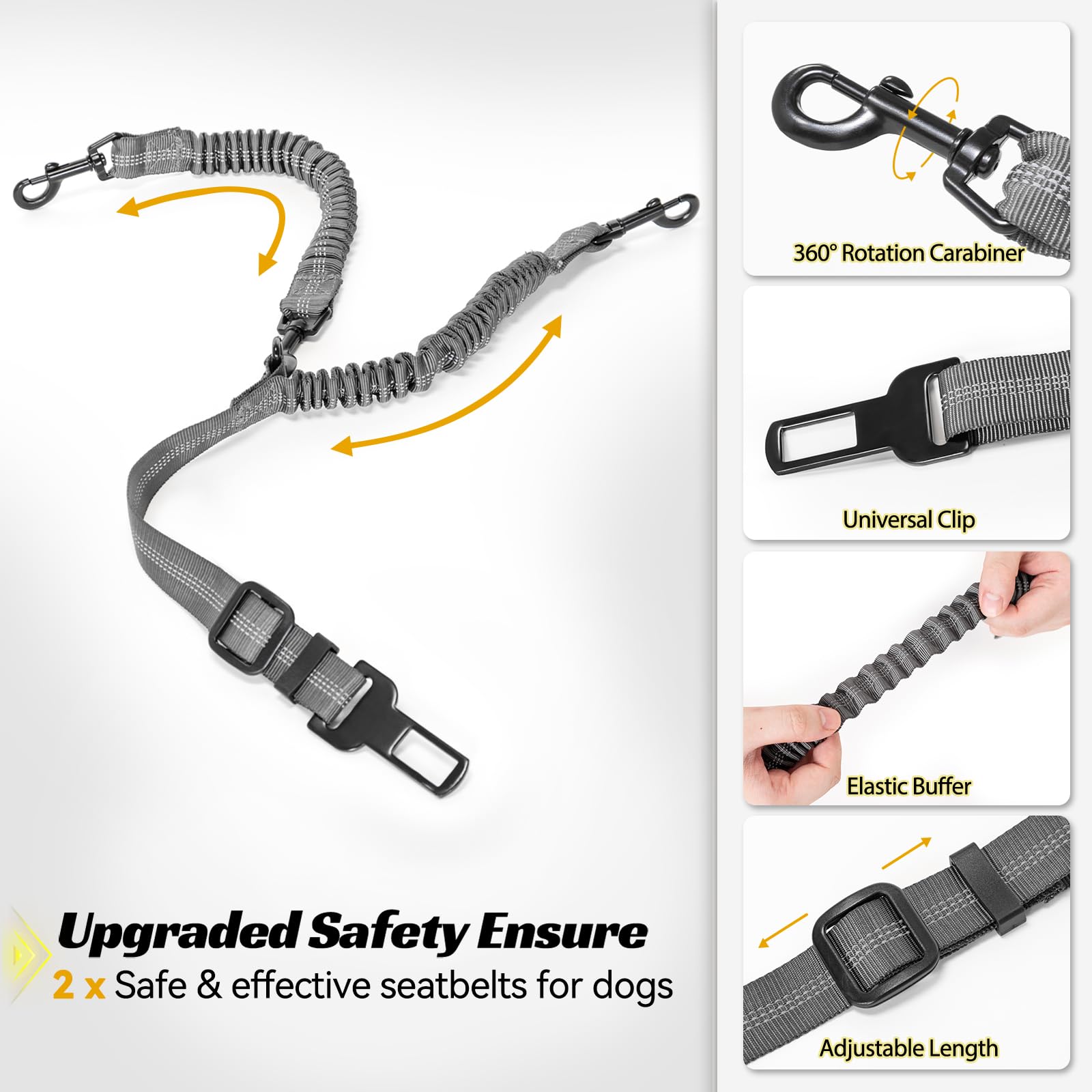 Petsfit Dog Booster Car Seat, Waterproof Pu Leather Car Seat For Dogs With Patent Safe Buckles, 2 Clip-On Safety Leashes, Suitab