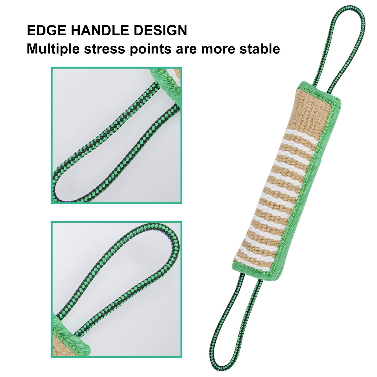 Dog Tug Toy, Dog Bite Jute Pillow Pull Toy With 2 Strong Handles, Perfect For Tug Of War, Puppy Training Interactive Play, Durable Bite Training Toys For Medium To Large Dogs (Green)