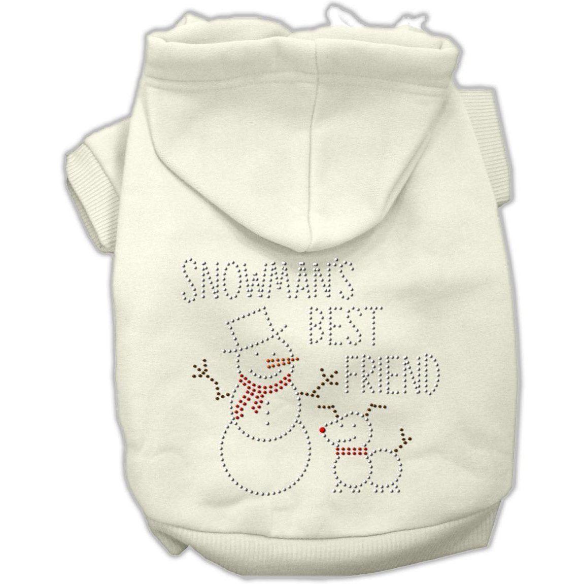 Mirage Pet Products 20-Inch Snowman's Best Friend Rhinestone Hoodie, 3X-Large, Cream