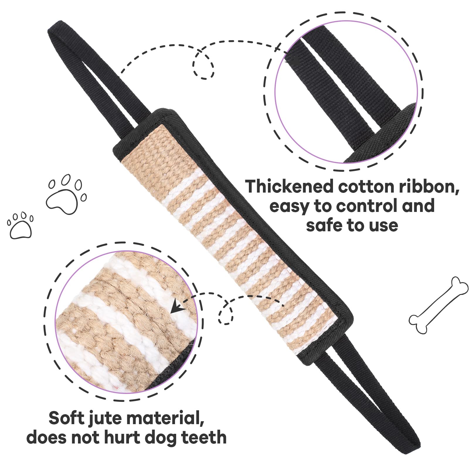 Amylove 2 Pcs Dog Tug Toy, Tug Of War Dog Toy, Tough Jute Dog Fight Pillow With 2 Handles For Small Medium Large Dogs Puppy Training Interactive Play