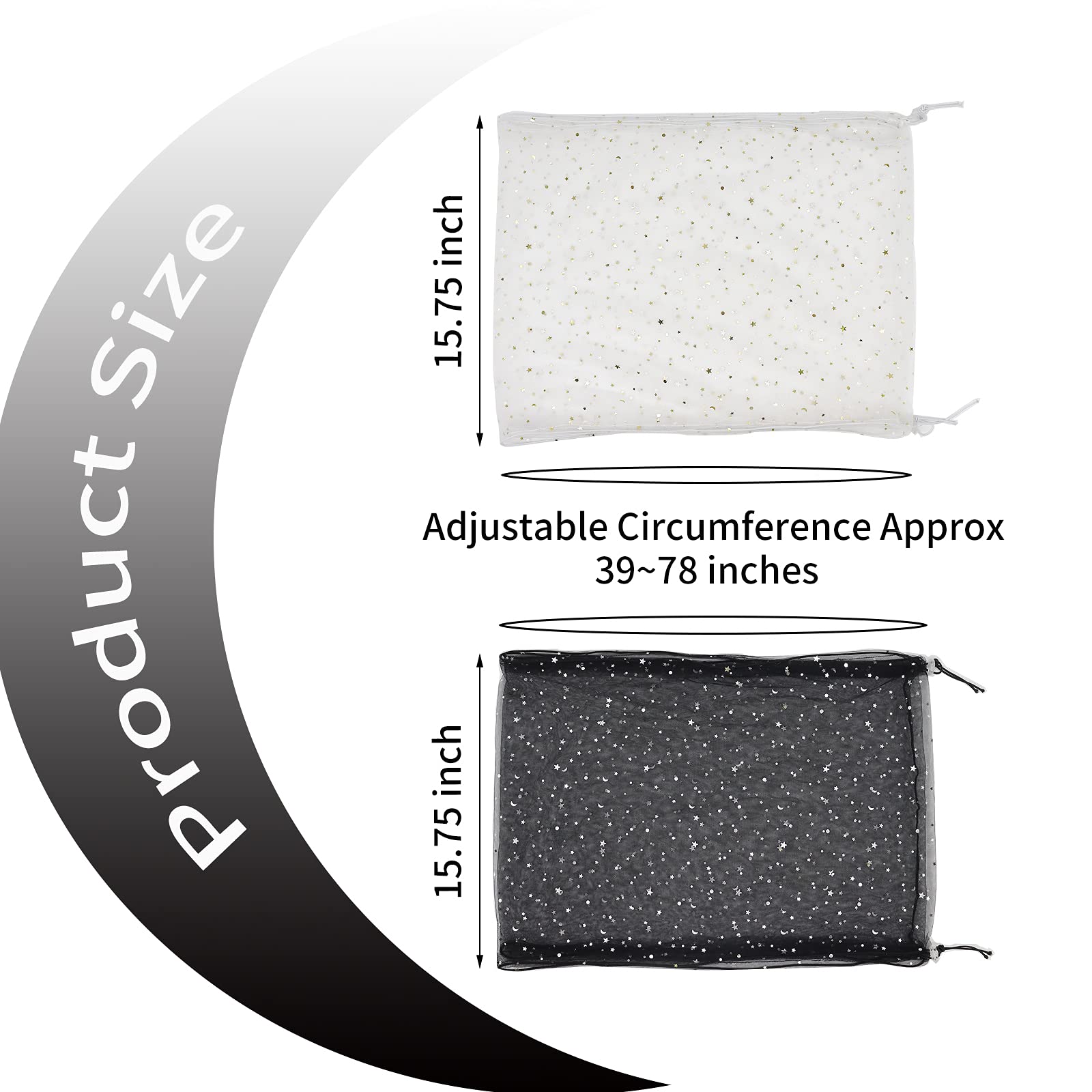 Daoeny 2Pcs Adjustable Bird Cage Cover, Upgraded Airy Nylon Mesh Parrot Net With Sequins, Universal Seed Feather Catcher, Soft Birdcage Cover Skirt Sheer Guard For Parakeet Macaw Round Square Cages