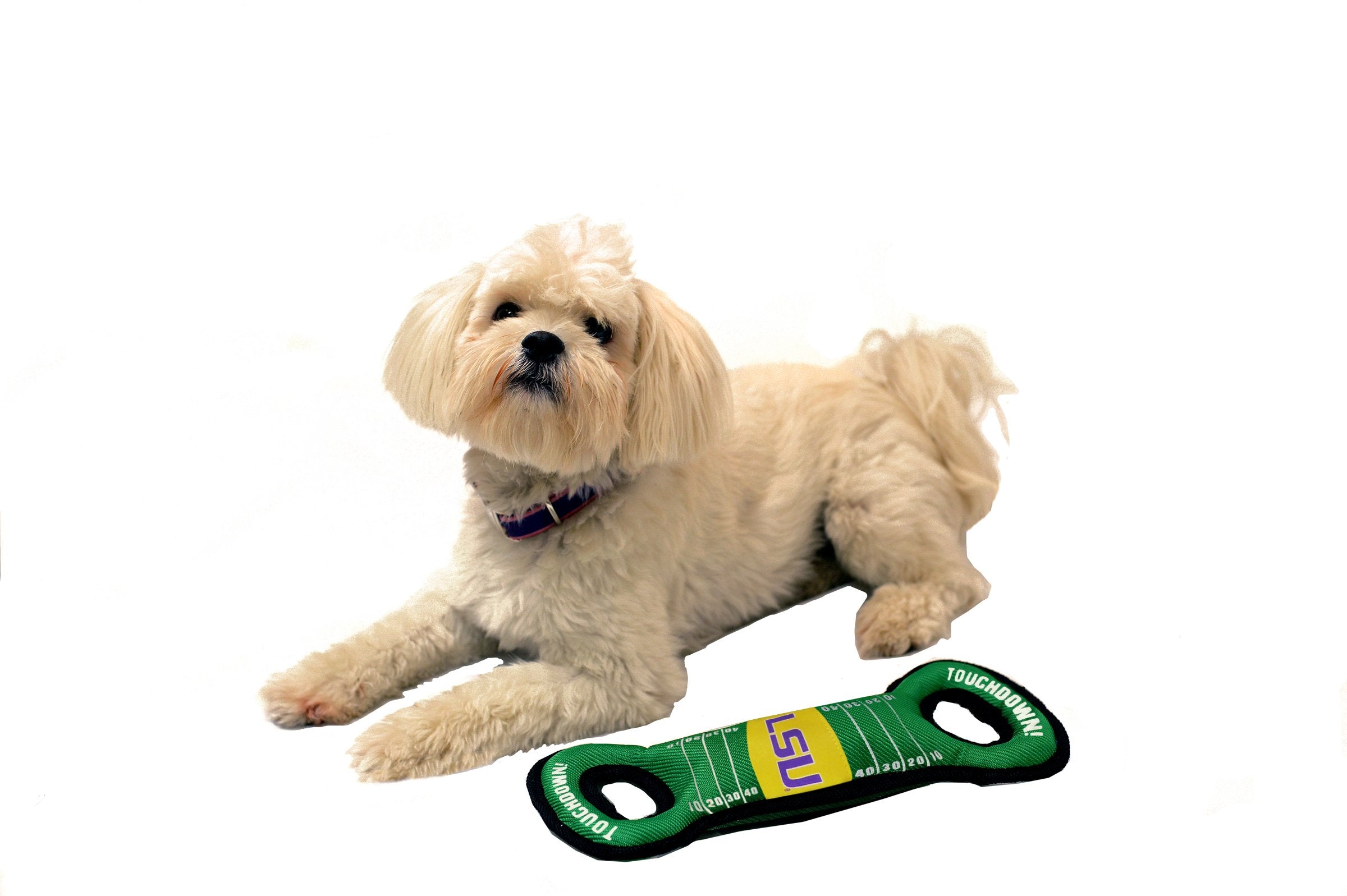 Pets First Ncaa Football Field Dog Toy With Squeaker. - Lsu Tigers - For Tug, Toss, And Fetch. - Tough& Durable Pet Toy