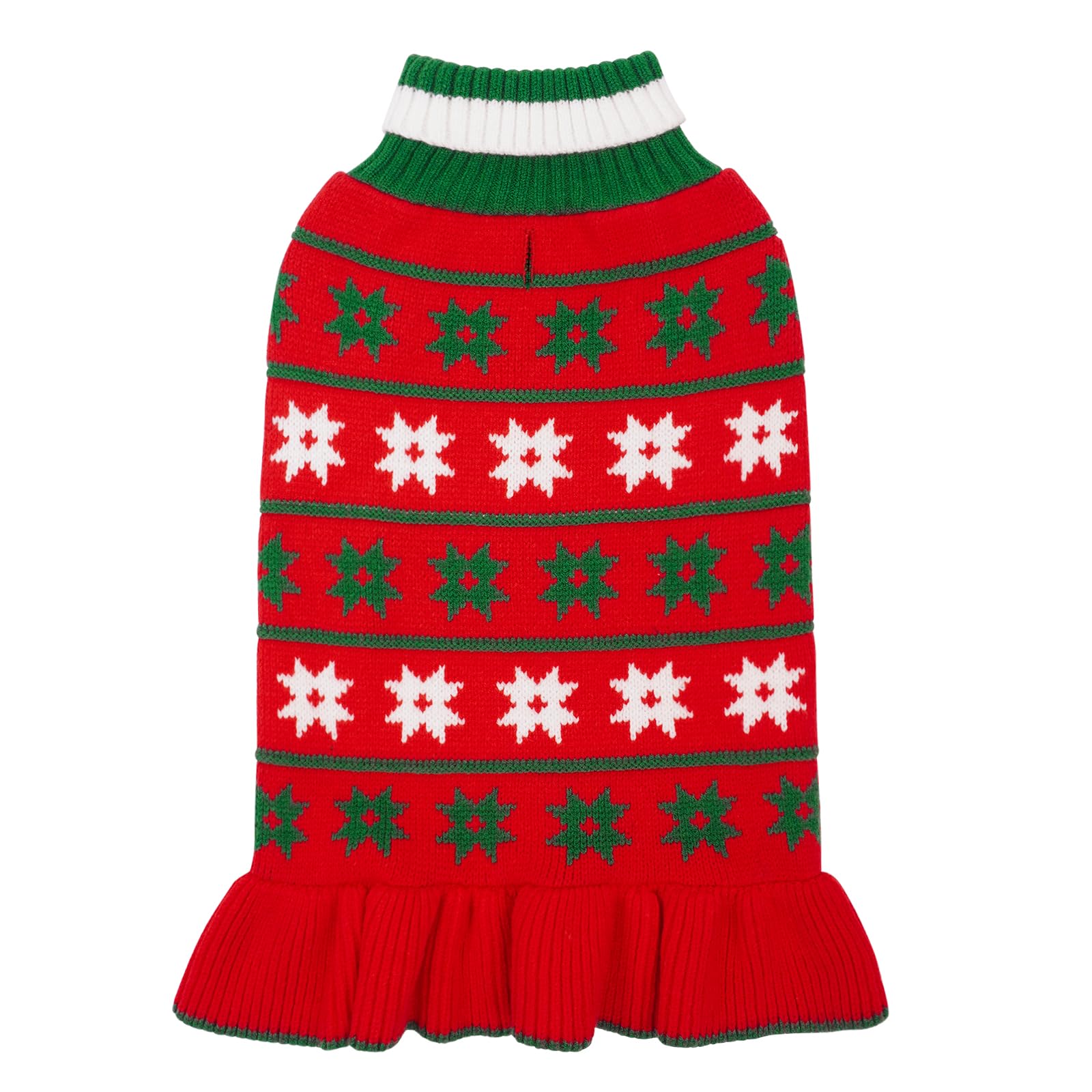 Kyeese Christmas Dog Sweater Fall Winter Dog Clothes Warm Dog Coats Cute Dog Sweater Dress With Leash Hole Pullover Knit Turtlen
