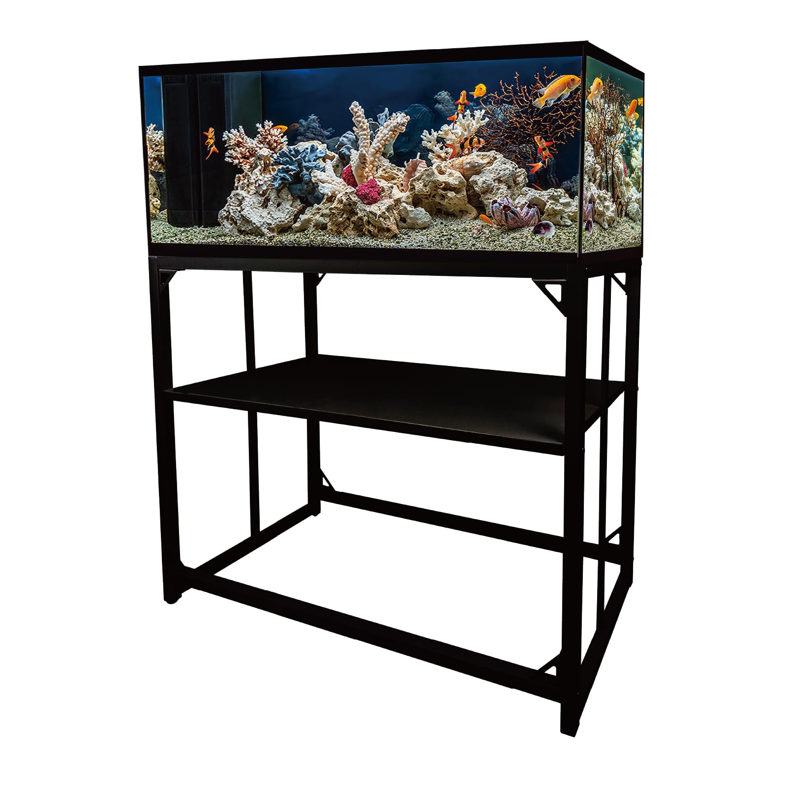 MEWSDEN Fish Tank Stand, 40 Gallon Heavy Duty Metal Aquarium Stands, Reptile Tank, Turtle Tank, Breeder Tank Stand, Fish Tank an