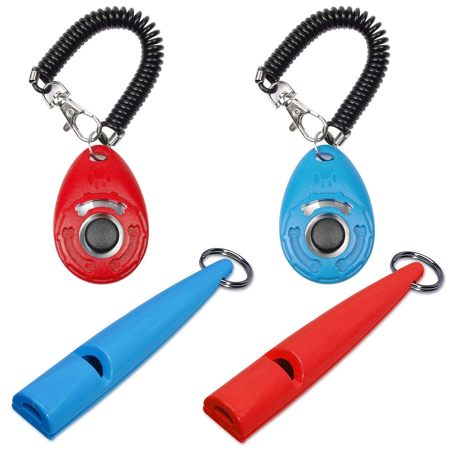 Petspy Dog Training Whistle And Clicker With Wrist Strap For Dog Recall, Bark Control - Complete Pet Training Kit (2 Clickers & 