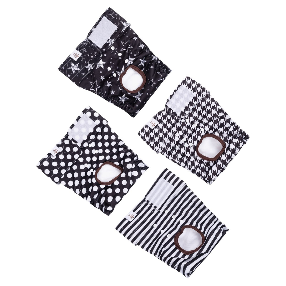 Cutebone Washable Female Dog Diapers 4 Pack Reusable Doggie Heat Diapers For Period Fmg01L