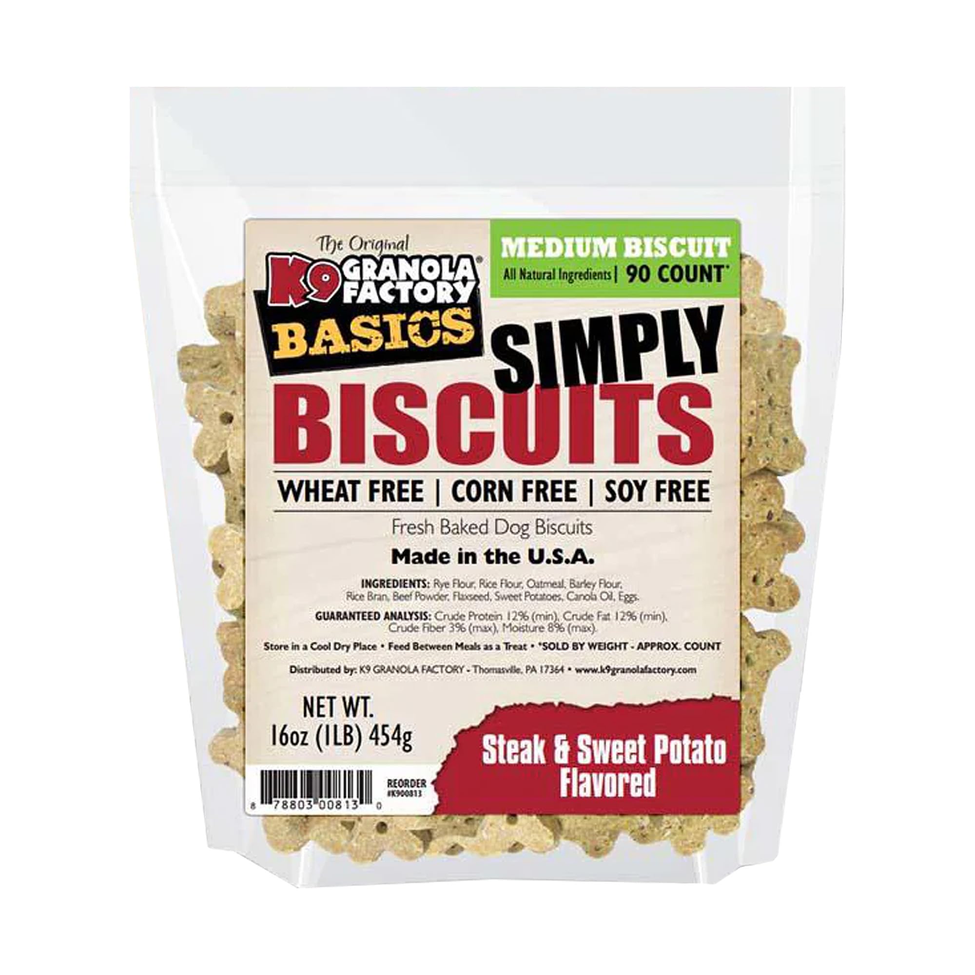 K9 Granola Factory Simply Biscuits With Steak And Sweet Potato, Medium