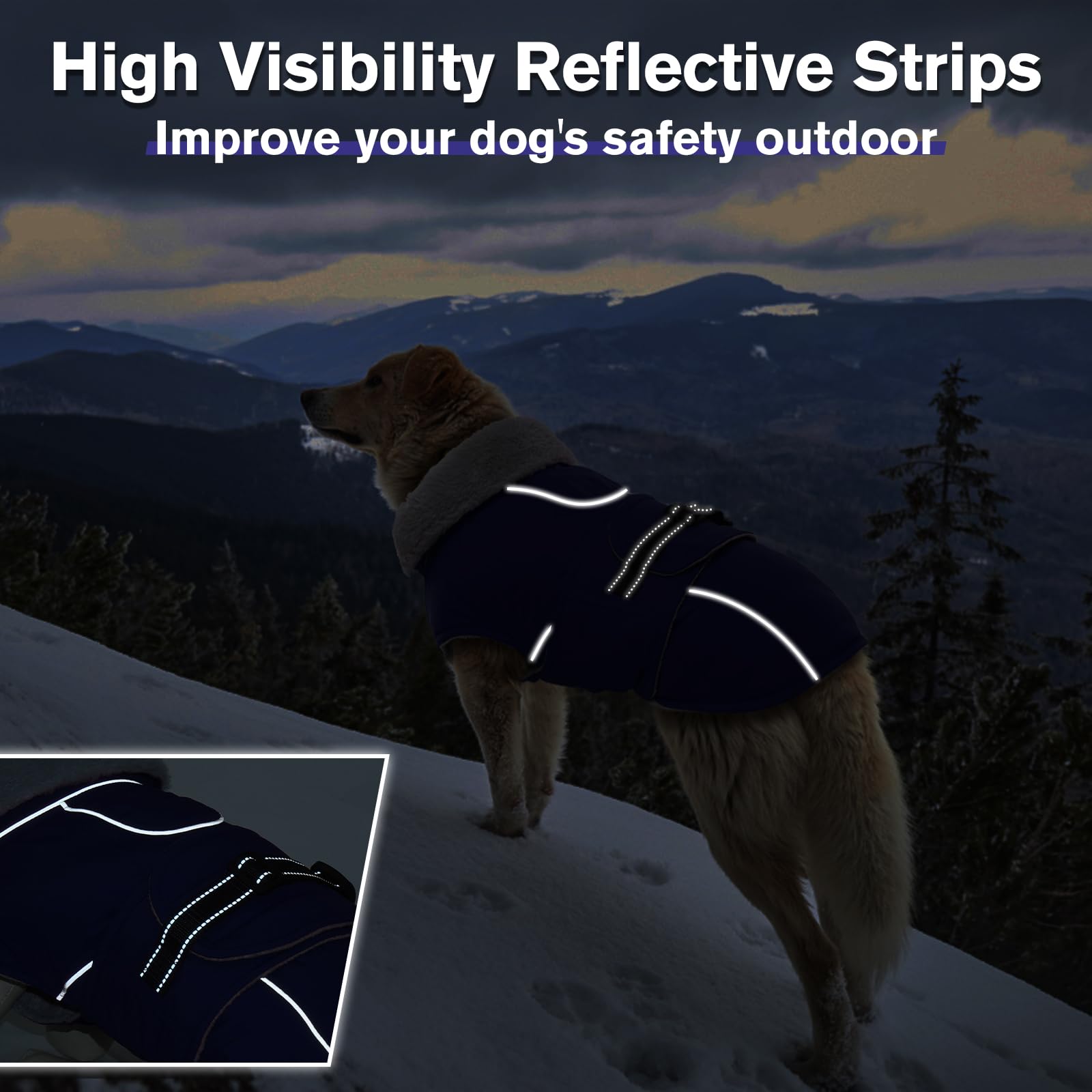 LeLePet Warm Dog Coat - Reflective Fleece Vest, Waterproof, Windproof, Small Size, Army Green