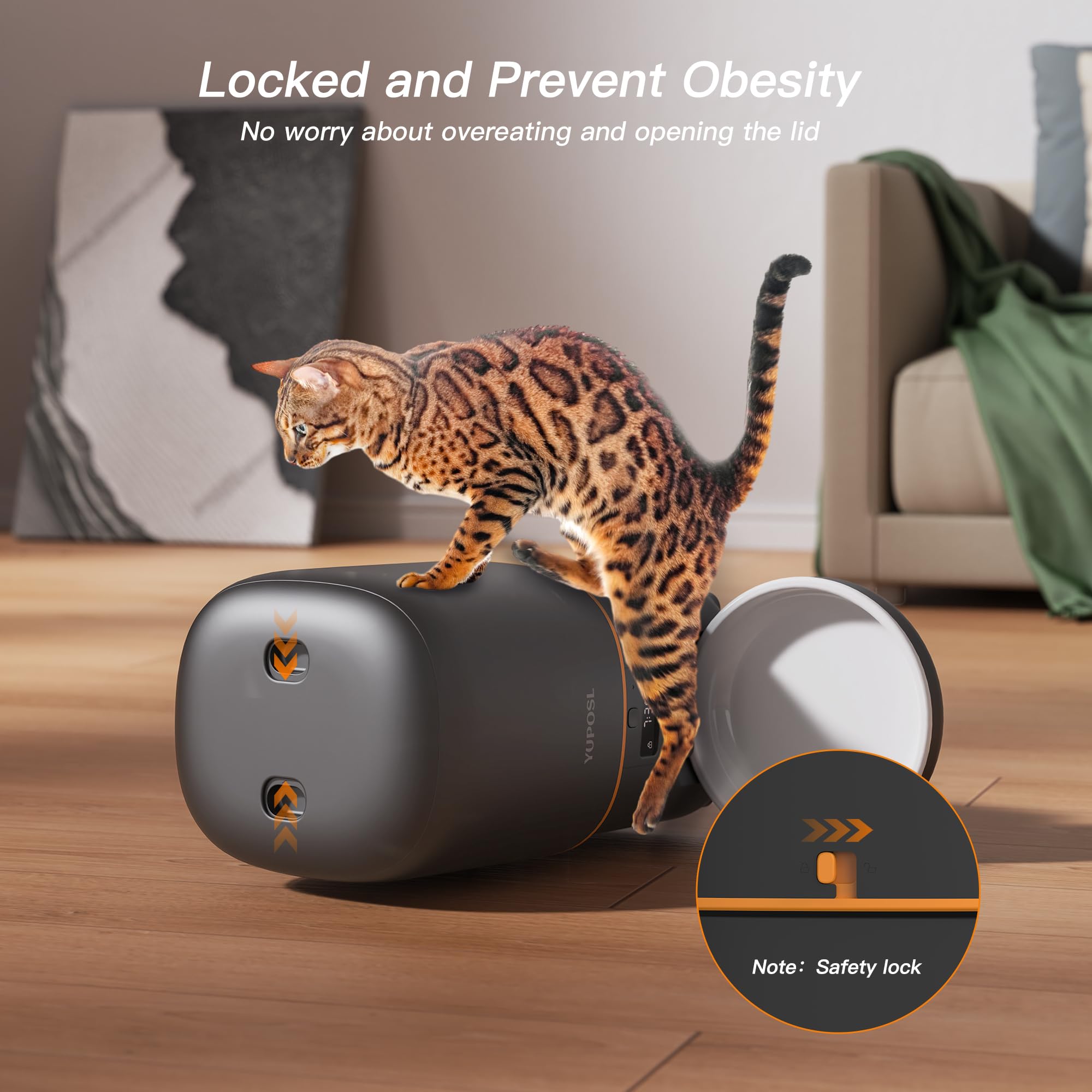 Automatic Cat Feeder - 2L Cat Food Dispenser, Timed Auto Pet Feeder with 180-day Battery Life, 1-6 Meals Per Day, 1-16 Portion,