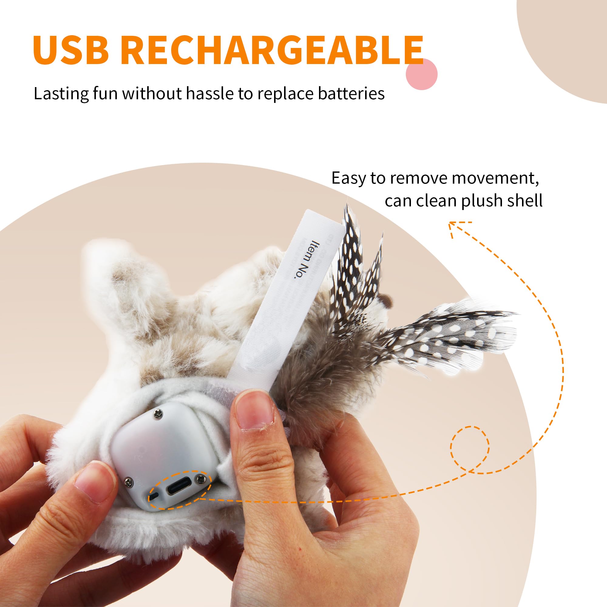 Gigwi Flappy Bird Cat Toy For Indoor Cats, Rechargeable Lifelike Sandpiper Interactive Flapping Bird Cat Toy Tweet, Flapping Win