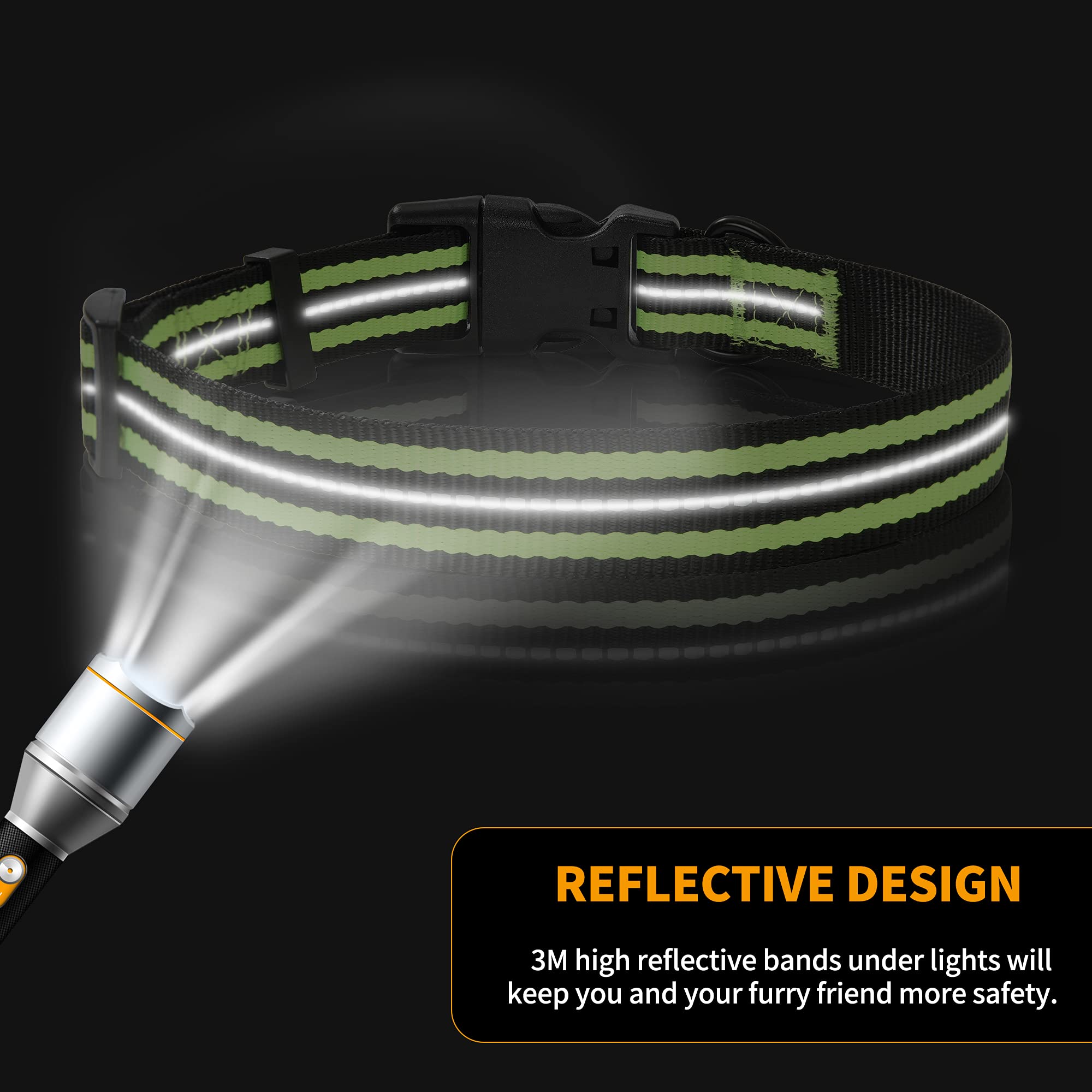 Mile High Life Reflective Dog Collar | Nylon Pet Collars wiith Buckle | Light Weight Puppy Collars | Lime Green Dog Collars for