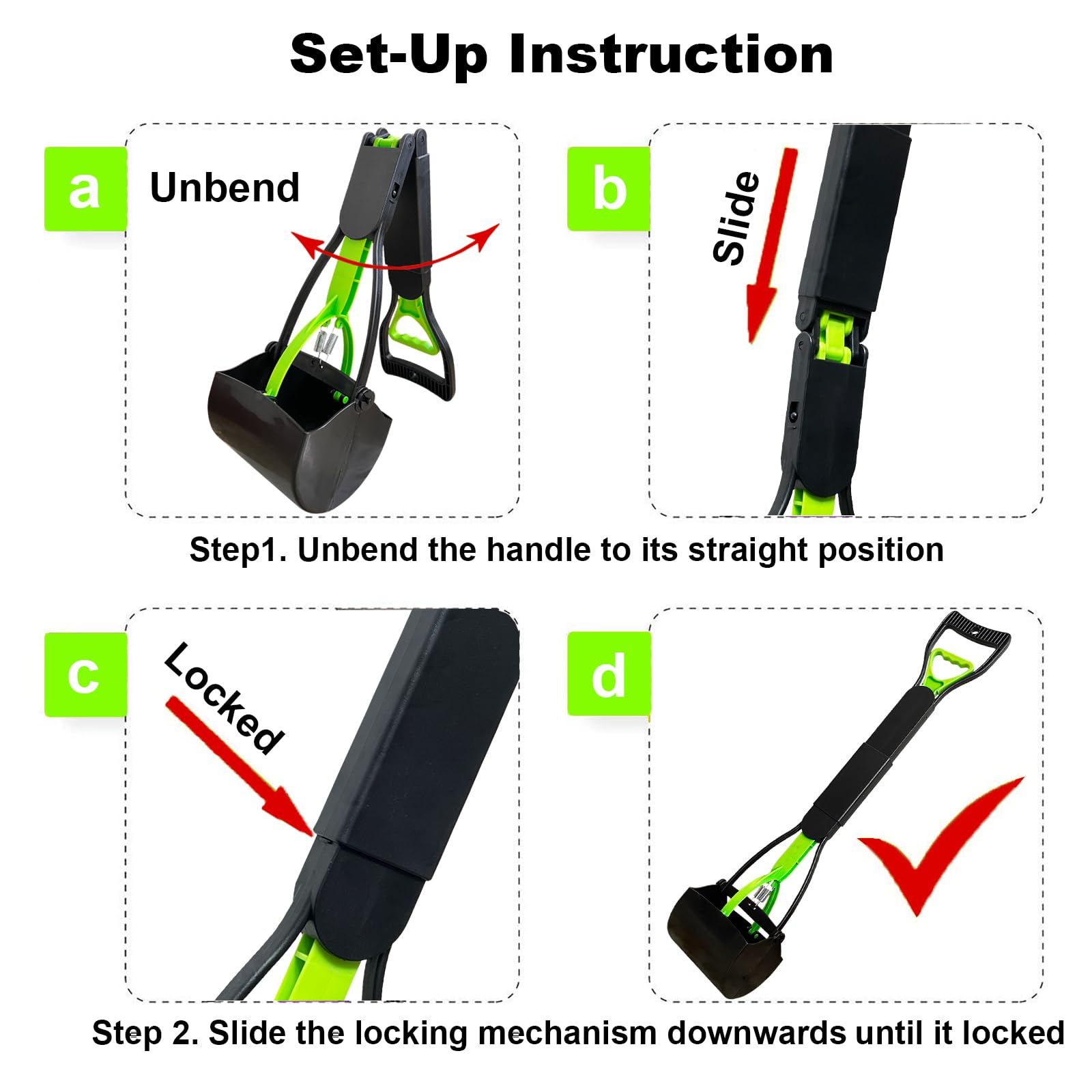 2 Pieces Pooper Scooper, Large Pooper Scooper For Dogs Heavy Duty, Dog Pooper Scooper With Long Handle & High Strength Durable S