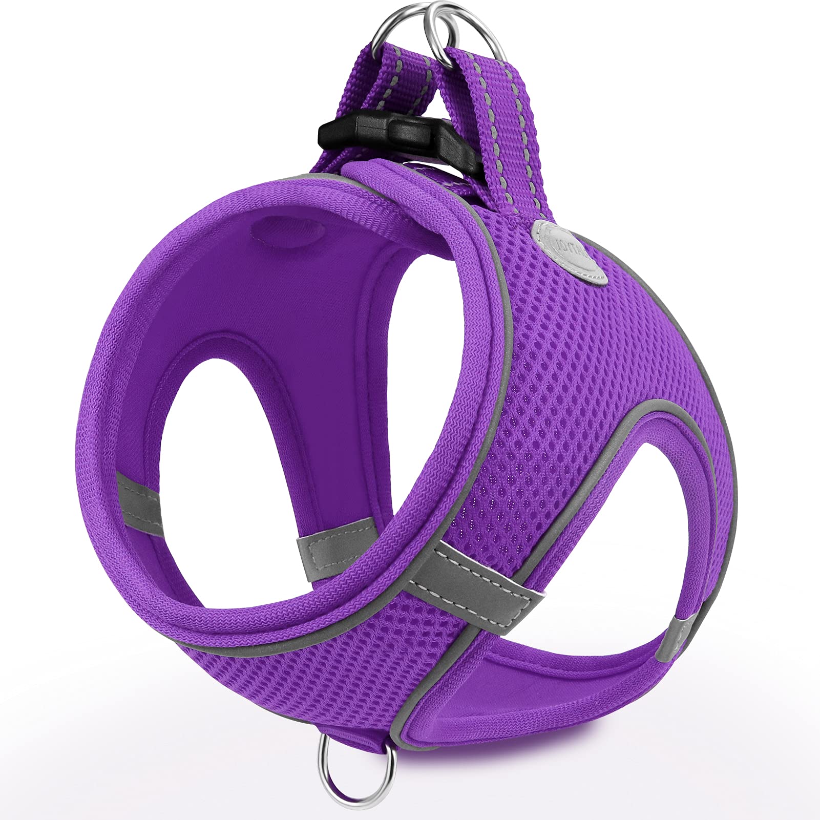 Joytale Small Dog Harness, Breathable Mesh Step-In Vest, Reflective Soft Padded Harnesses For Small And Medium Dogs, Purple, L