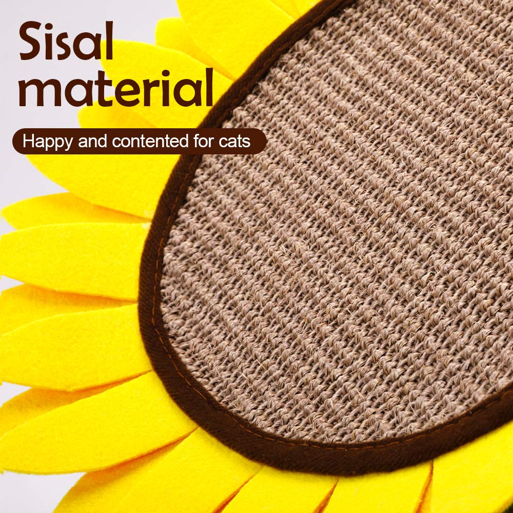 Cat Scratching Post, Sunflower Claw Scratching Post For Kitty, Natural Sisal Scratcher Board, Cute Furniture Interactive Activity Pad Toys For Kitten & Cat, 18X12 Inch