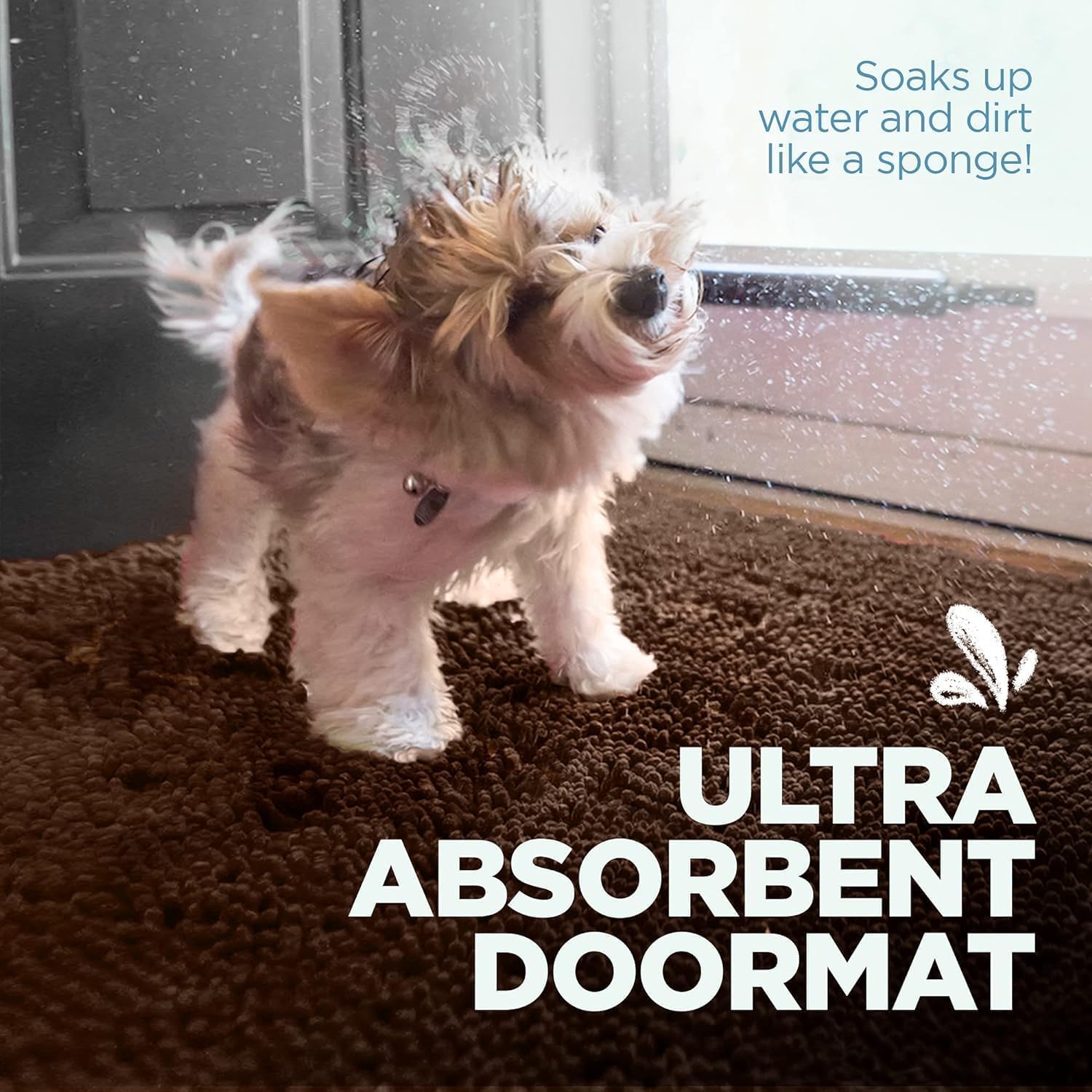 Soggy Doggy Doormat Plain Solid Color Design | Dark Chocolate | Extra-Large 36    X 60    | Ultra Absorbent Microfiber Chenille