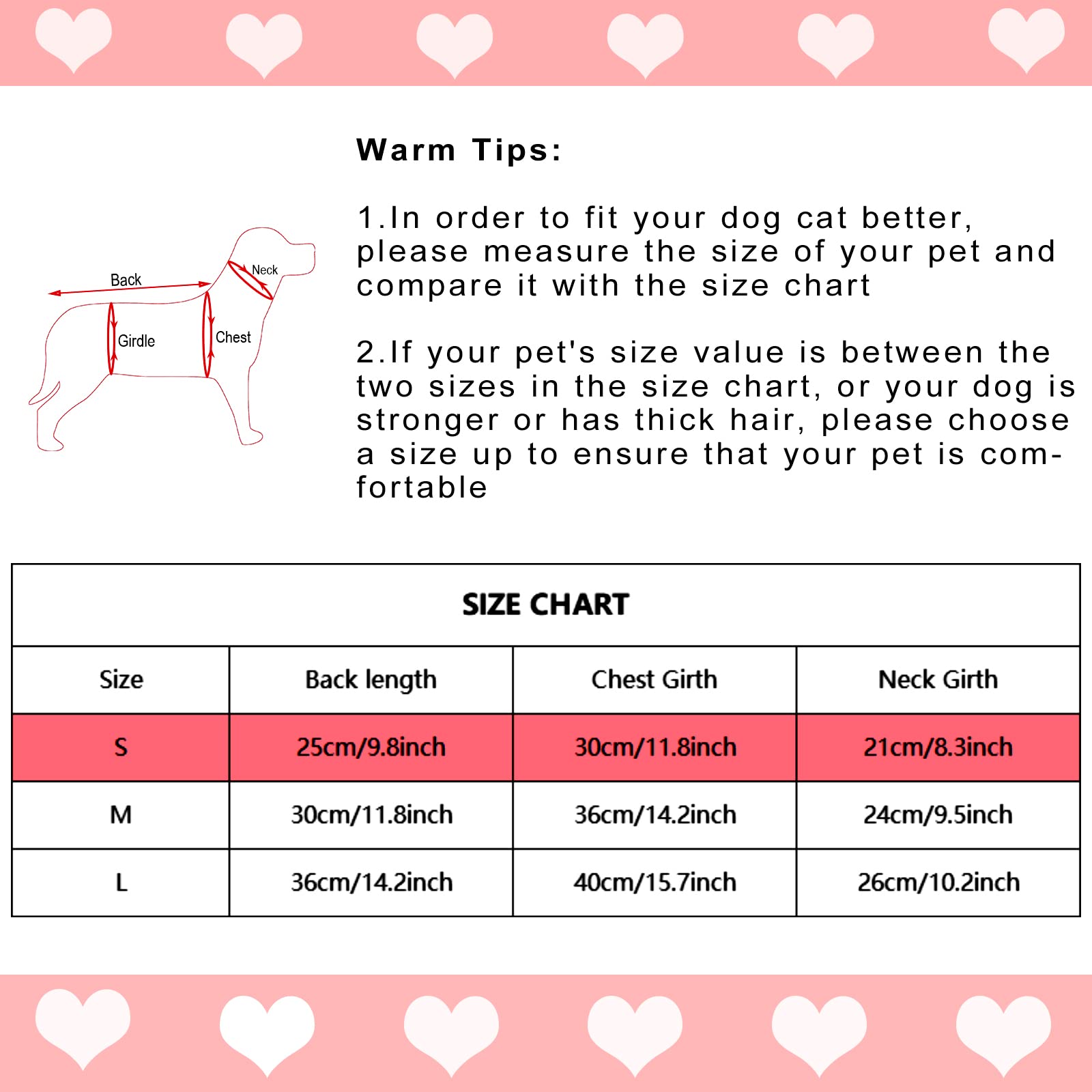 Dxhycc Dog Knitted Sweater Heart Puppy Sweater Warm Soft Pet Holiday Clothes For Small Cats And Dogs (Pink, S)