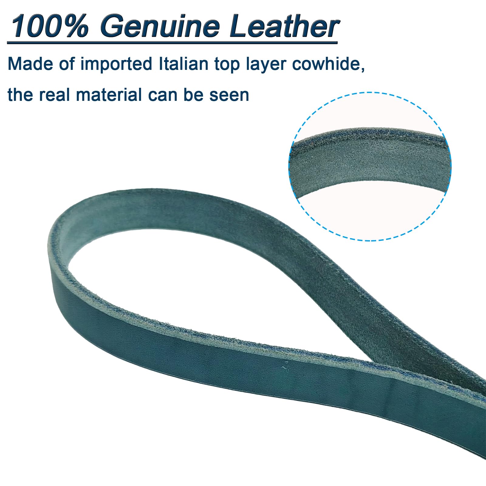 Lwbmg Leather Dog Leash - 6Ft X 3/4 Inch Heavy Duty, Braided, Comfortable For Large, Medium & Small Dogs - Blue