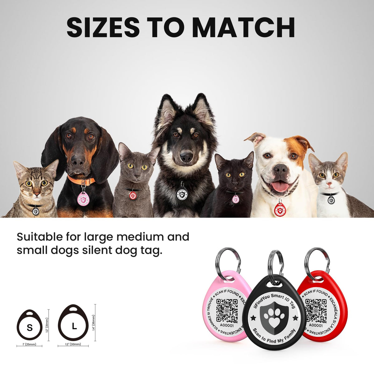Identification Code Dog Ilfindyou 3 Pack Dog Tags Personalized, Qr Code Pet Id Tags For Dog Co ...