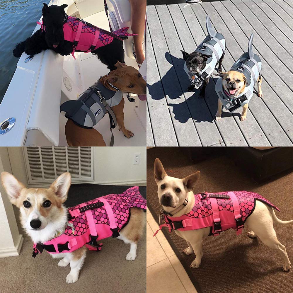 Haocoo Dog Life Jacket Vest Saver Safety Swimsuit Preserver With Reflective Stripes/Adjustable Belt Dogs (Mermaid,Xxl)