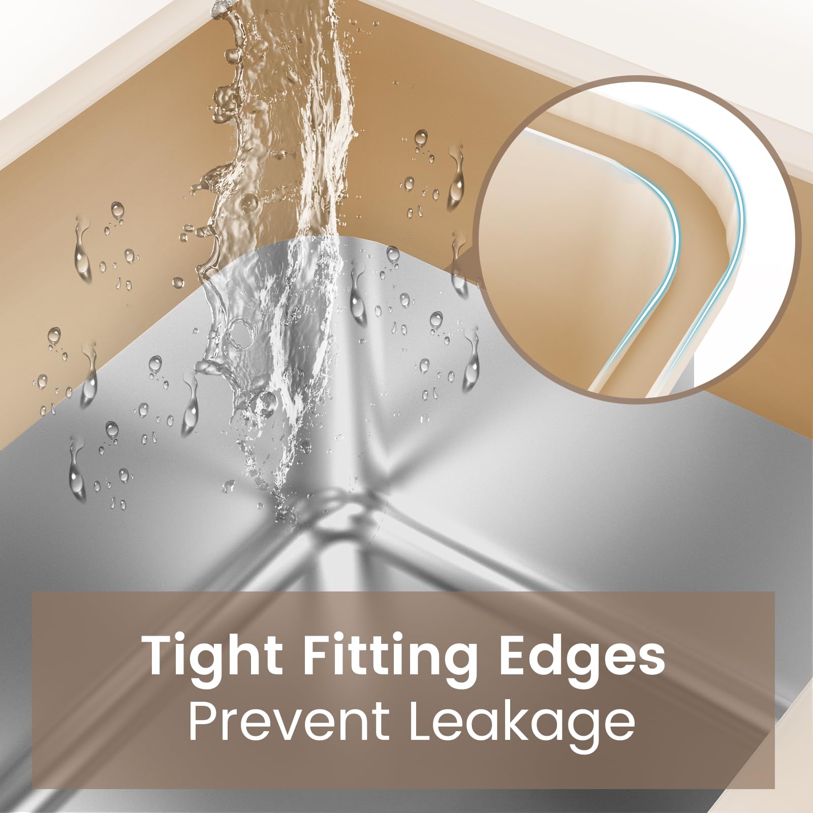 Chenove Extra Large Stainless Steel Litter Box With Lid, High Wall Enclosed Cat Litter Boxes For Anti-Leakage, Xl Metal Litter Box With Scoop, Easy Clean Cat Box For Multi Cats, Non-Sticky Litter Pan