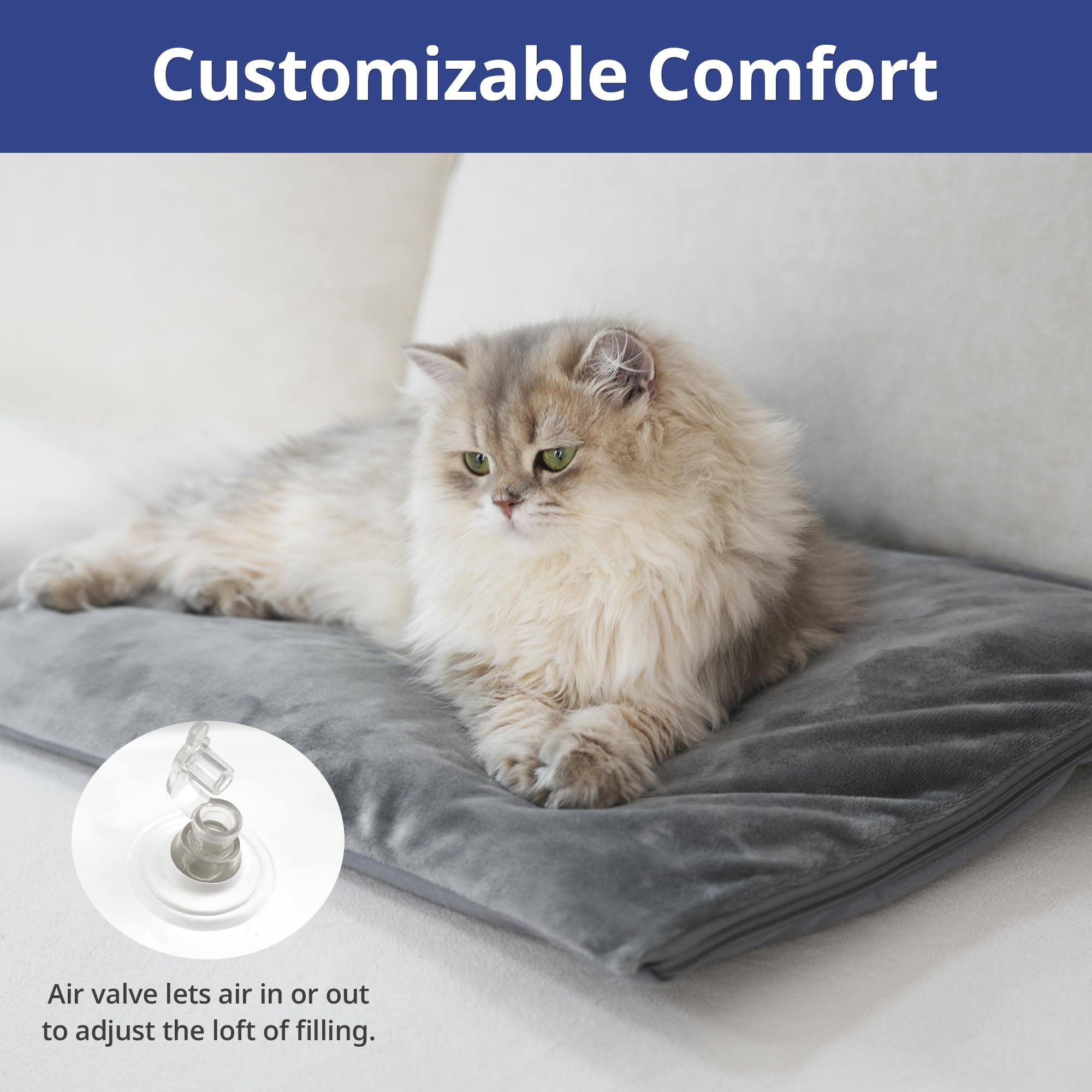 Petace Outdoor Heated Dog Bed, Gray Heating Pad, 35.4" x 23.6", 80 Watts for Cats and Dogs