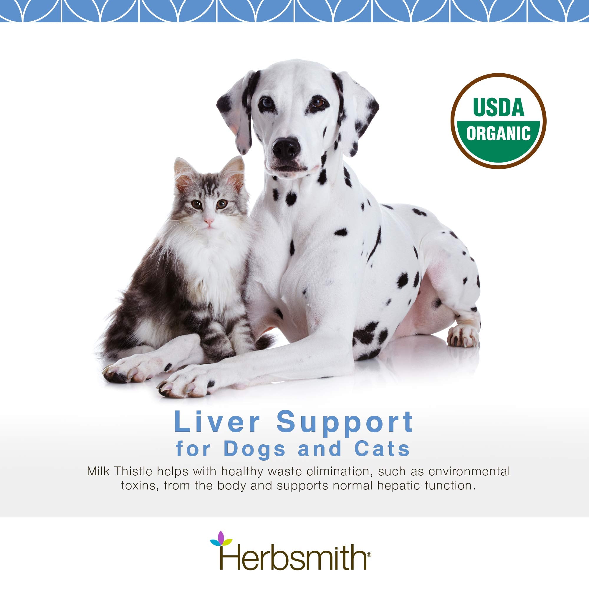 Herbsmith Organic Milk Thistle for Dogs and Cats - Liver Supplement for Dogs & Cats - Made in USA - 150g Powder