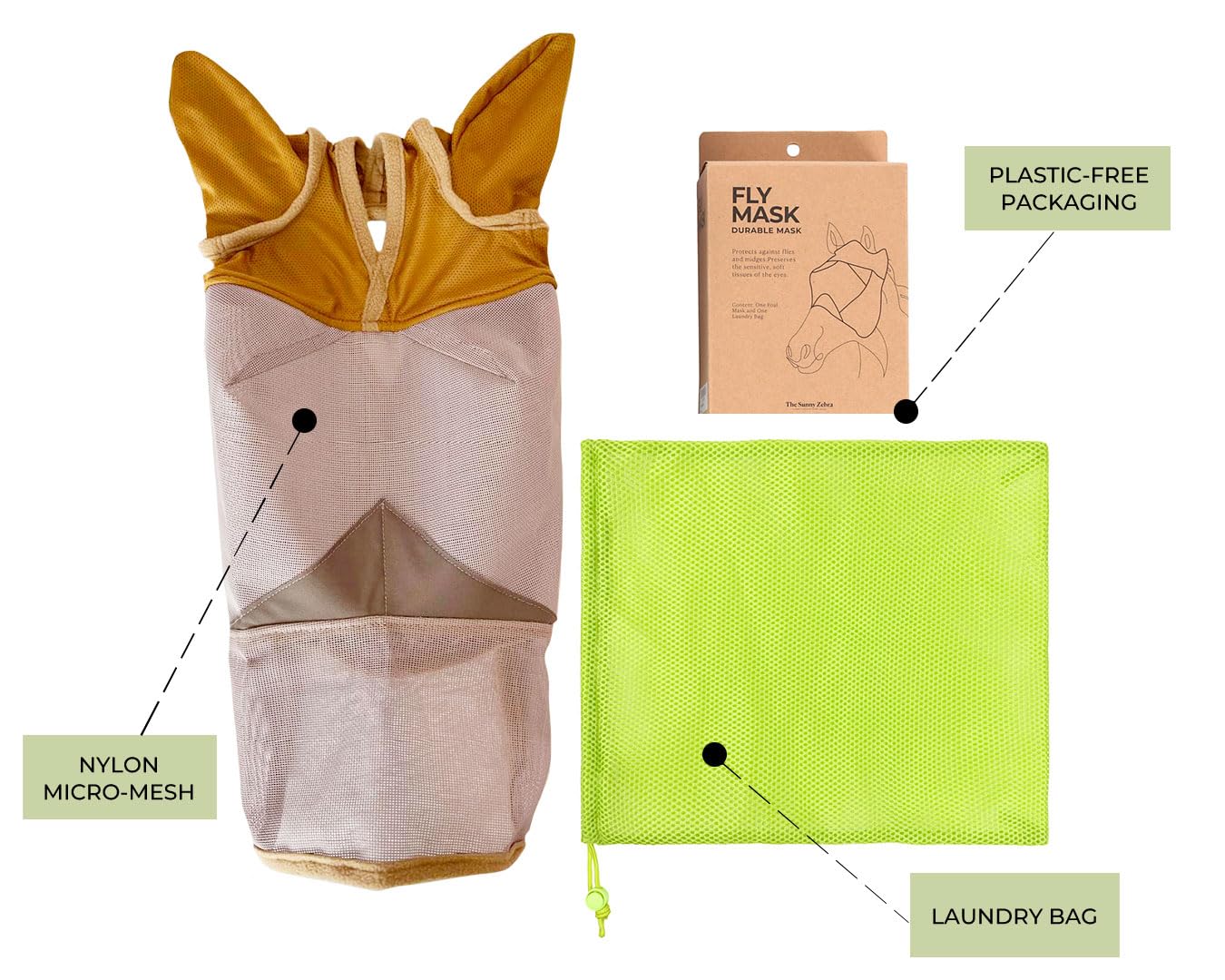 Fly Masks for Horses. Stops Sunburn, 70% Uv-Block. Breathable Fly Mask for Equines, Durable, Comfortable Fit for All-Day Protect