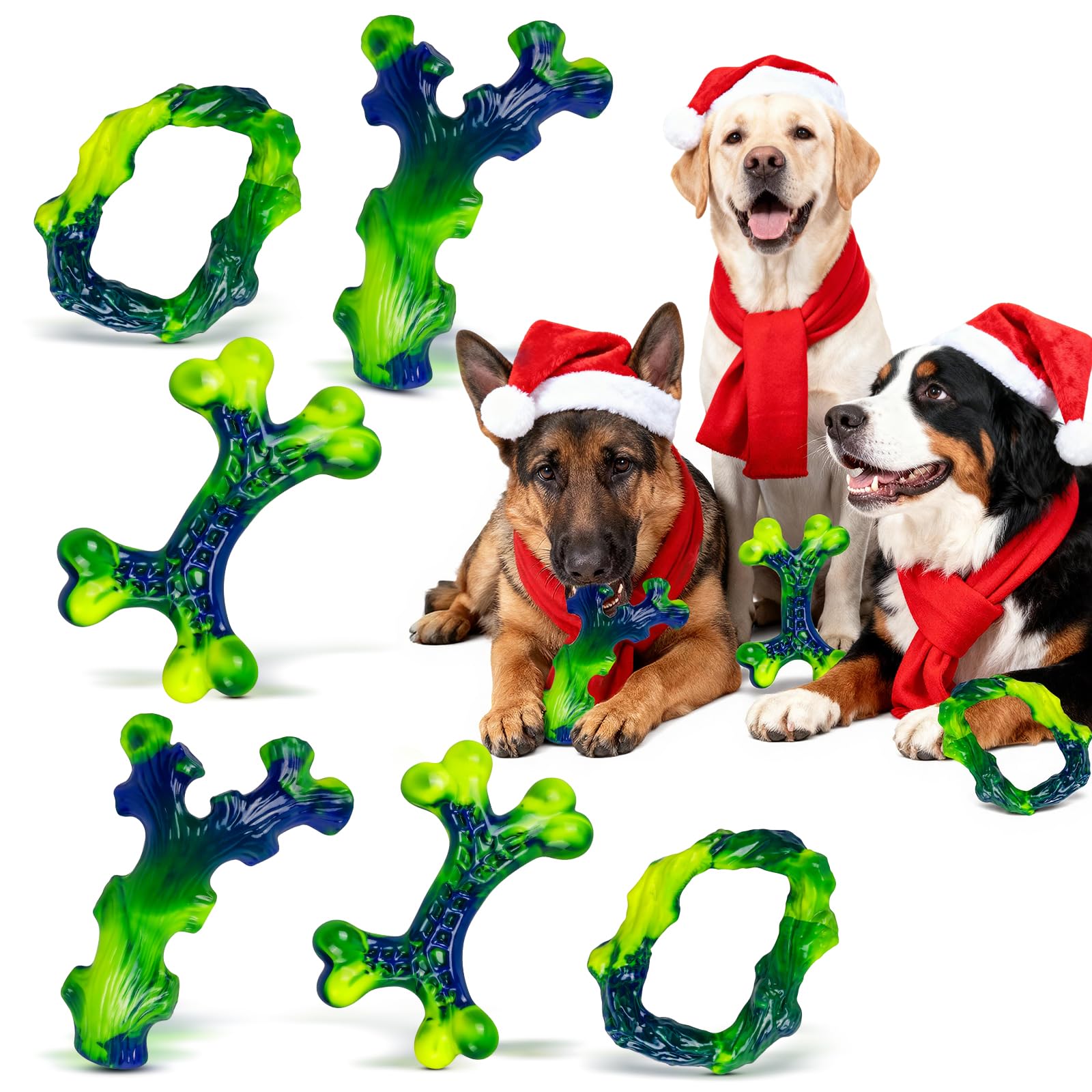 Frienhund 9-Pack Durable Dog Toys for Large Dogs: Durable Chew Toys for Large Breed, Indestructible Dog Toy for Aggressive Chewe