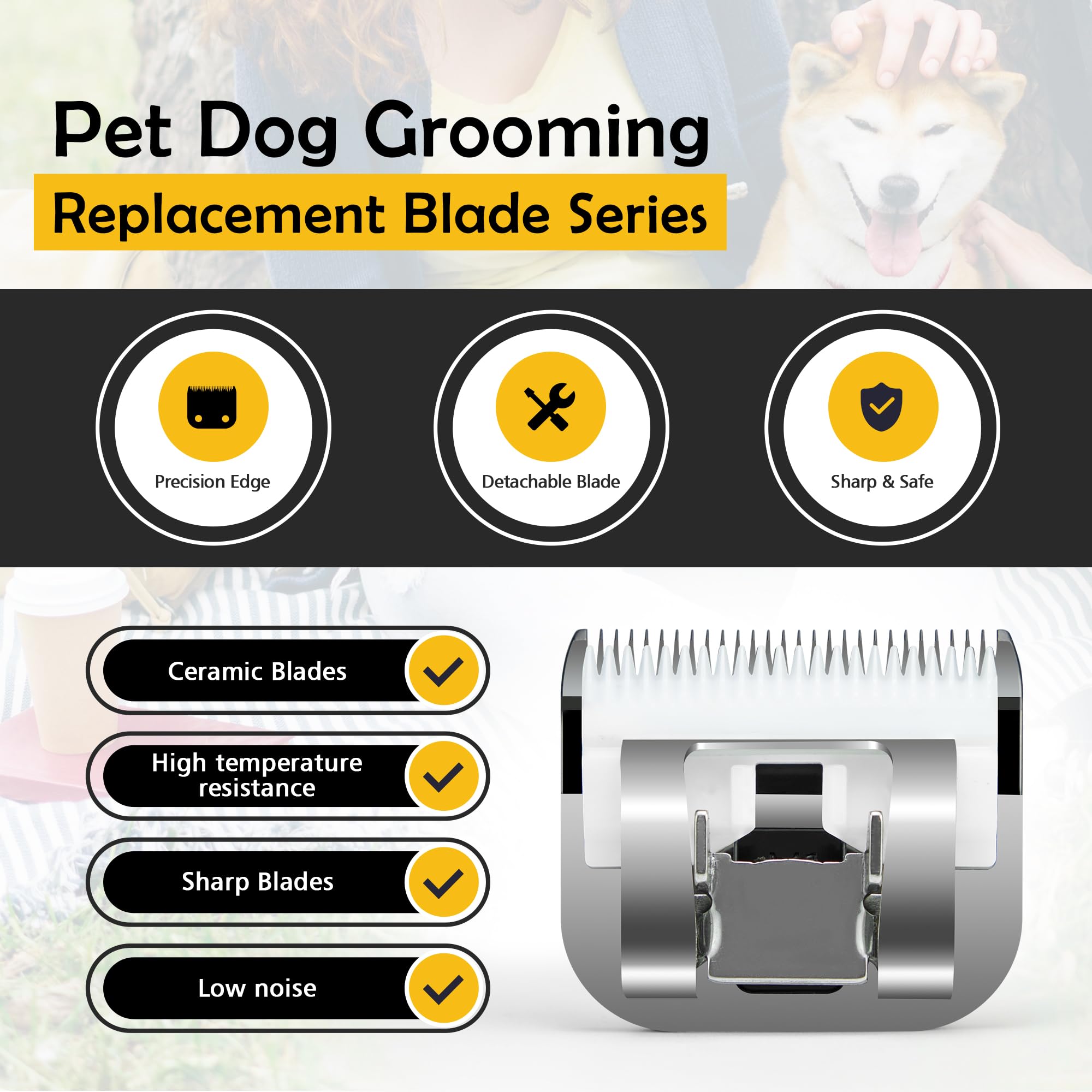 Ownlifeyf 10# Dog Grooming Clipper Replacement Blades, Detachable Blade Compatible With Andis/Wahl/Oster Pet Clippers,10 Blade 1