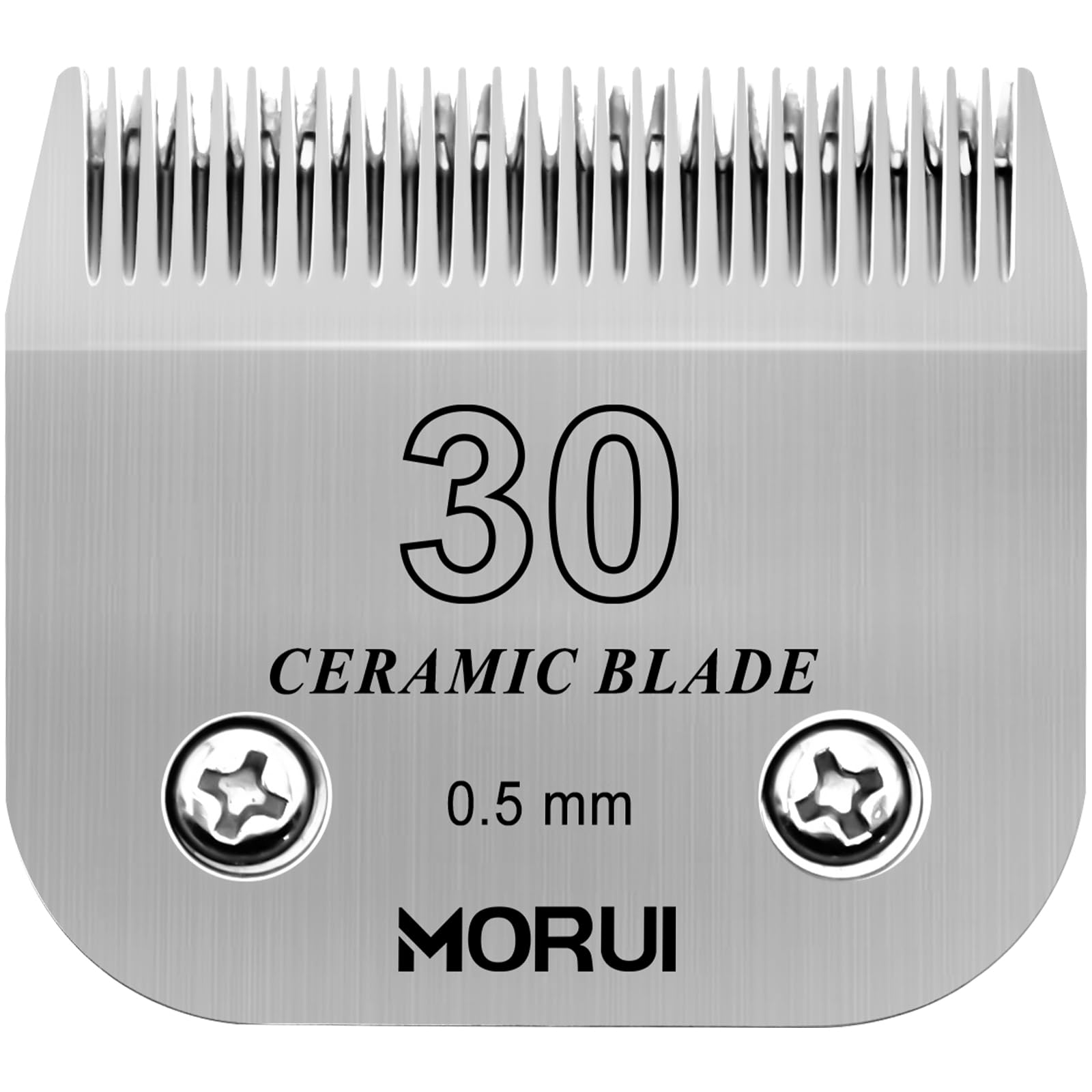 Morui 30 Cut Length 1/50''(0.5Mm) Detachable Ceramic Pet Dog Clipper Blades Compatible With Most Andis,Oster A5 Wahl Km Series C