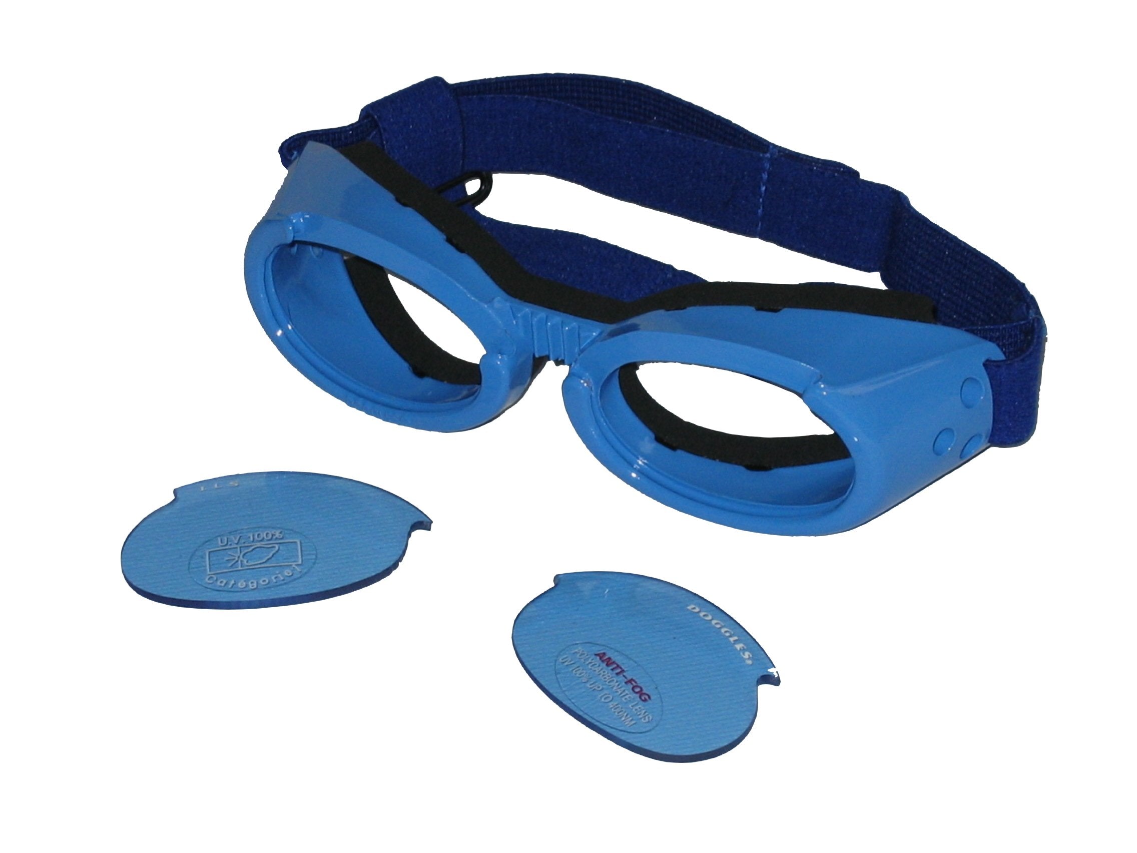 Doggles ILS XL Shiny Blue Frame with Blue Lens Dog Goggles