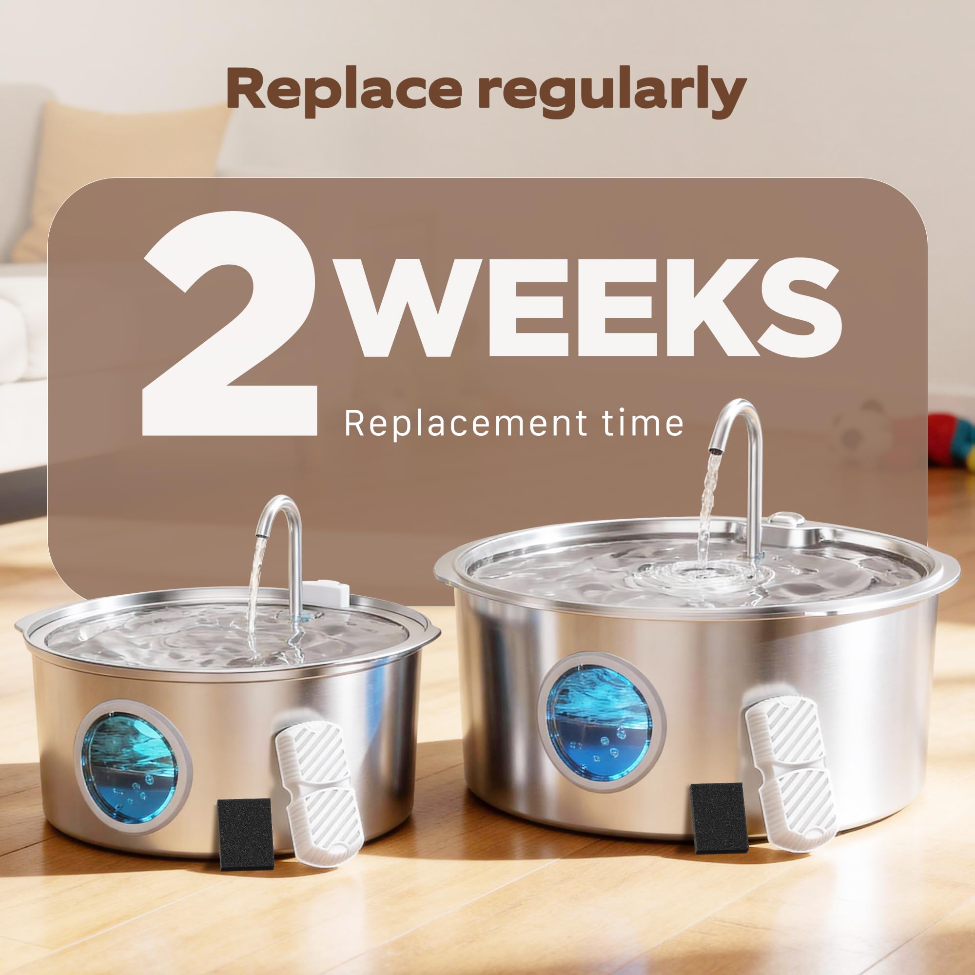 Grookpet Pet Water Fountain Filters: 24 Dog Water Fountain Filters Replacement - Dog Fountain Filters - Including 12 Filters + 1