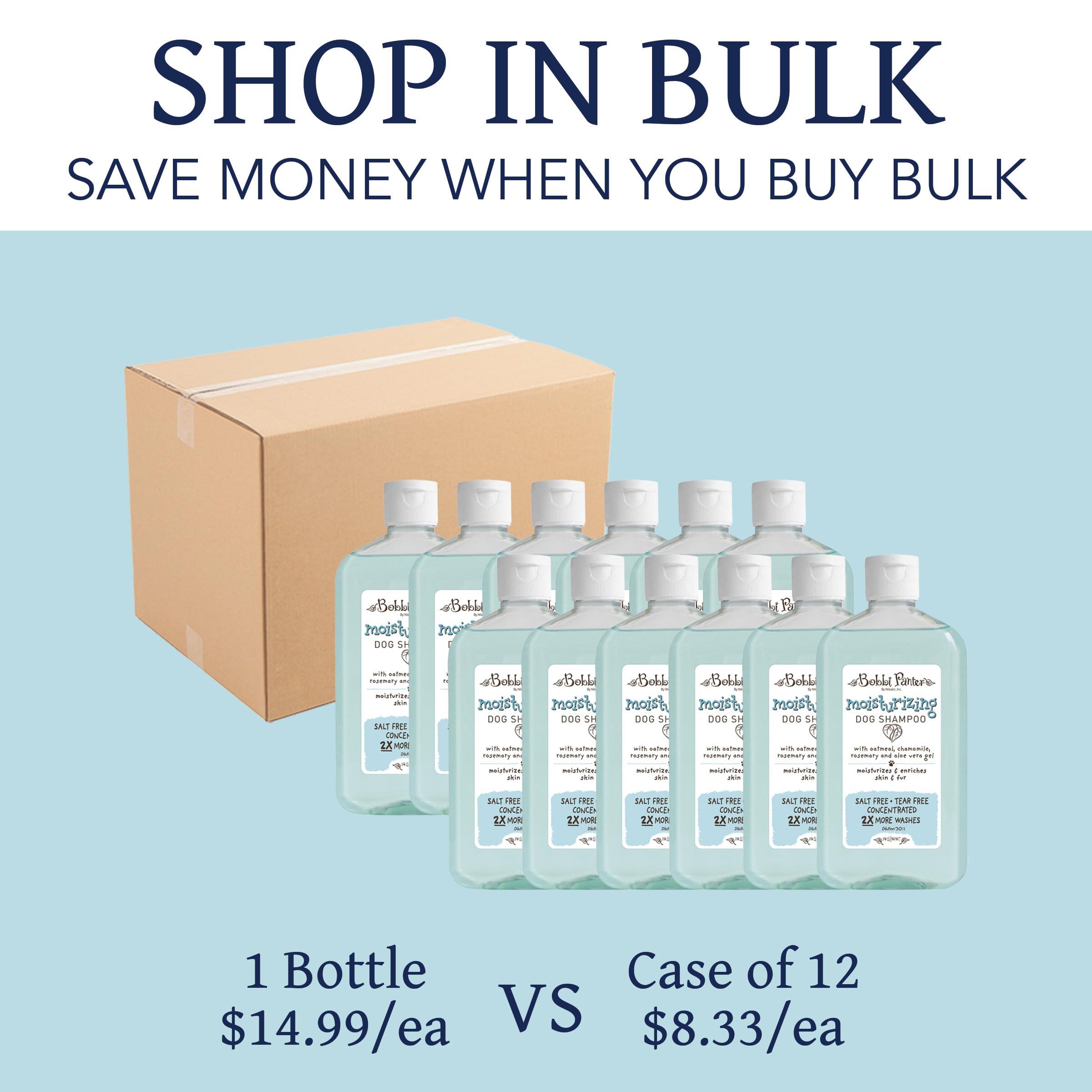 Bobbi Panter Moisturizing Dog Shampoo, Moisturizes And Enriches Dogs Skin & Fur, Soft Sea Air Fragrance, Concentrated 30:1, Made In The Usa, 14 Oz.