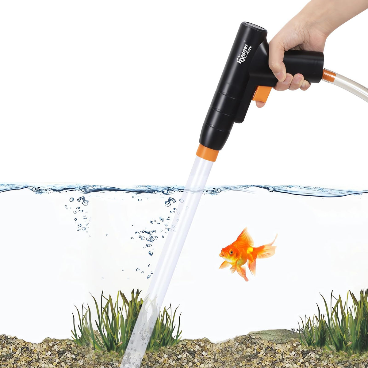 Hygger Aquarium Gravel Cleaner, New Quick Water Changer With Air-Pressing Button Fish Tank Sand Cleaner Kit Aquarium Siphon Vacu