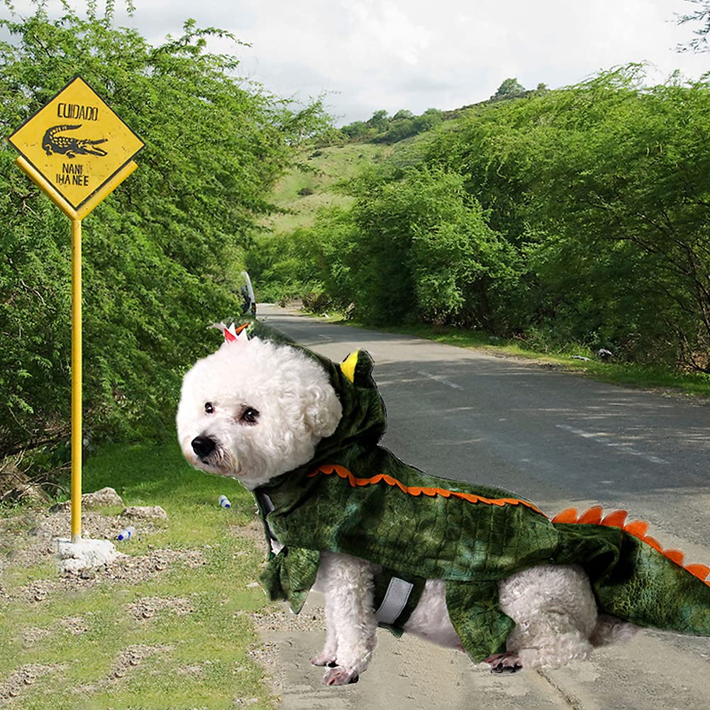 Kodervo Alligator Dog Costume - Funny Crocodile Outfit for Small, Medium, Large Dogs - XL Size for Halloween Cosplay Dress Up